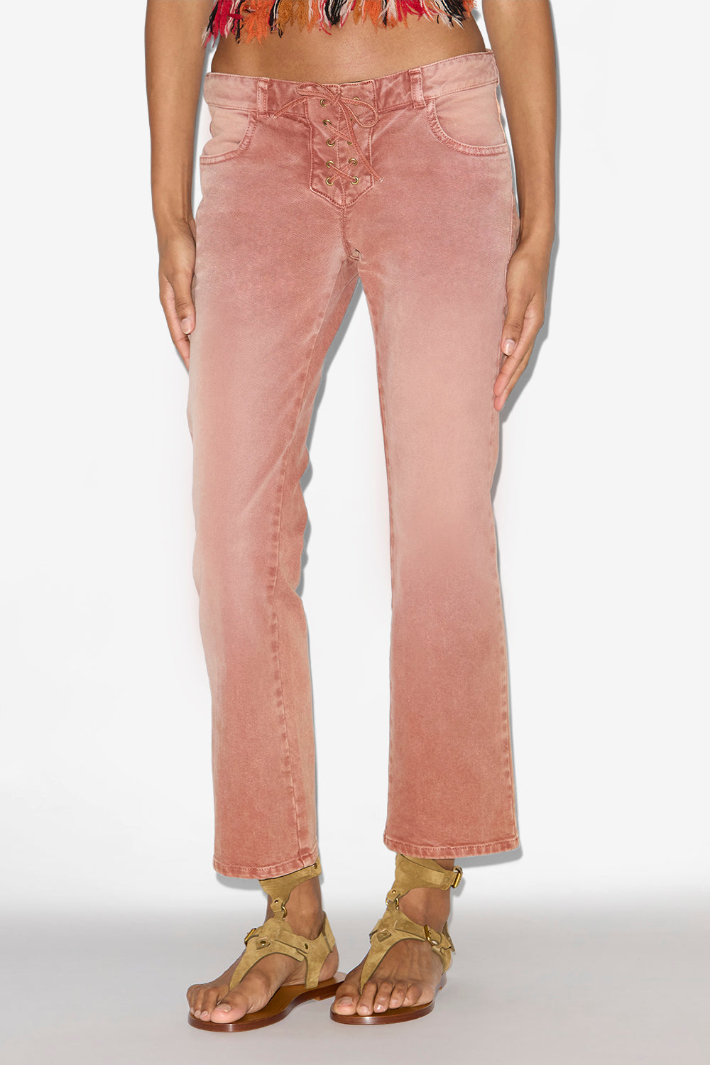 Jean à laçages vanel en denim - Henné - Woman - 4