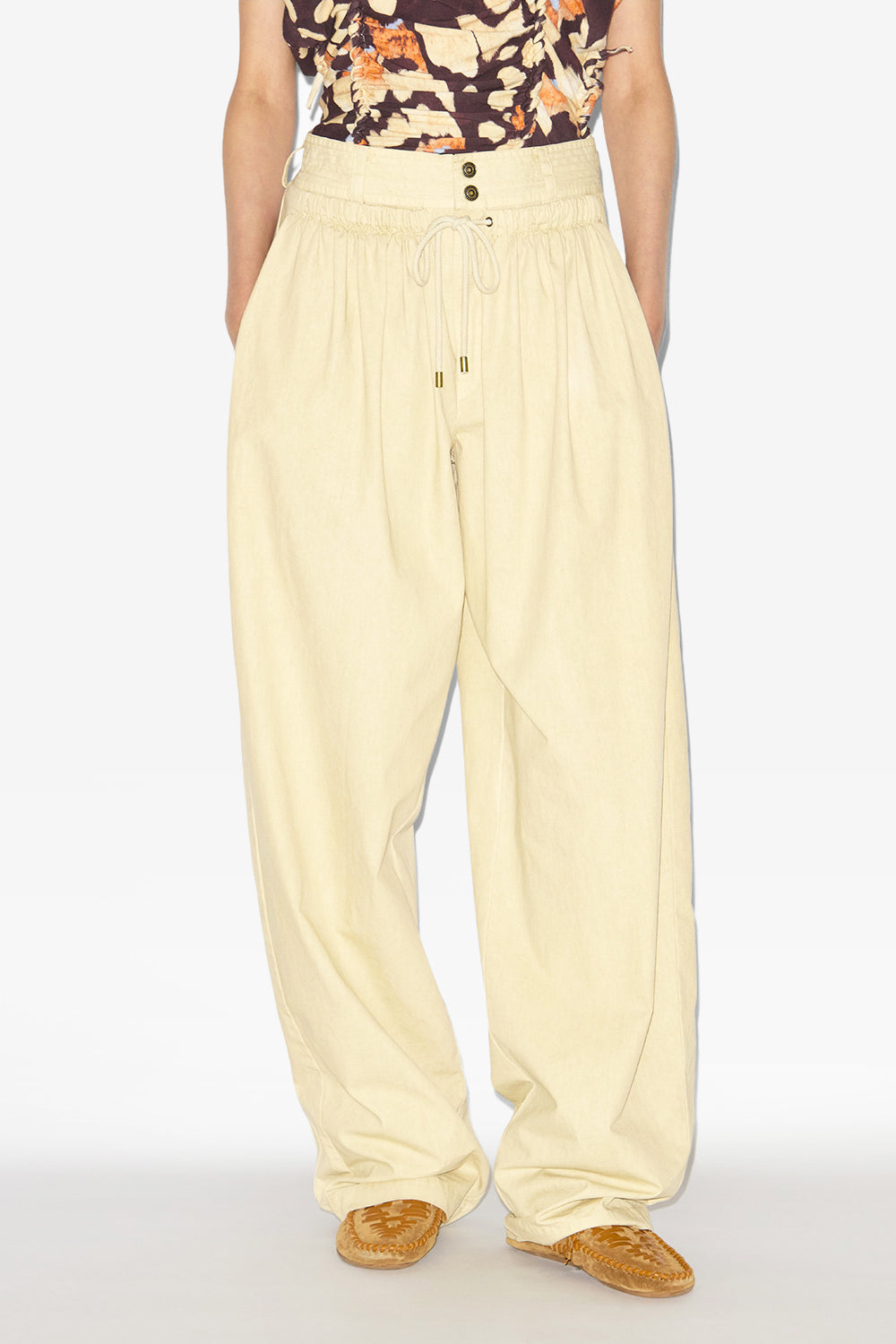 Pantalon loose inaya à fronces - Écru - Woman - 4