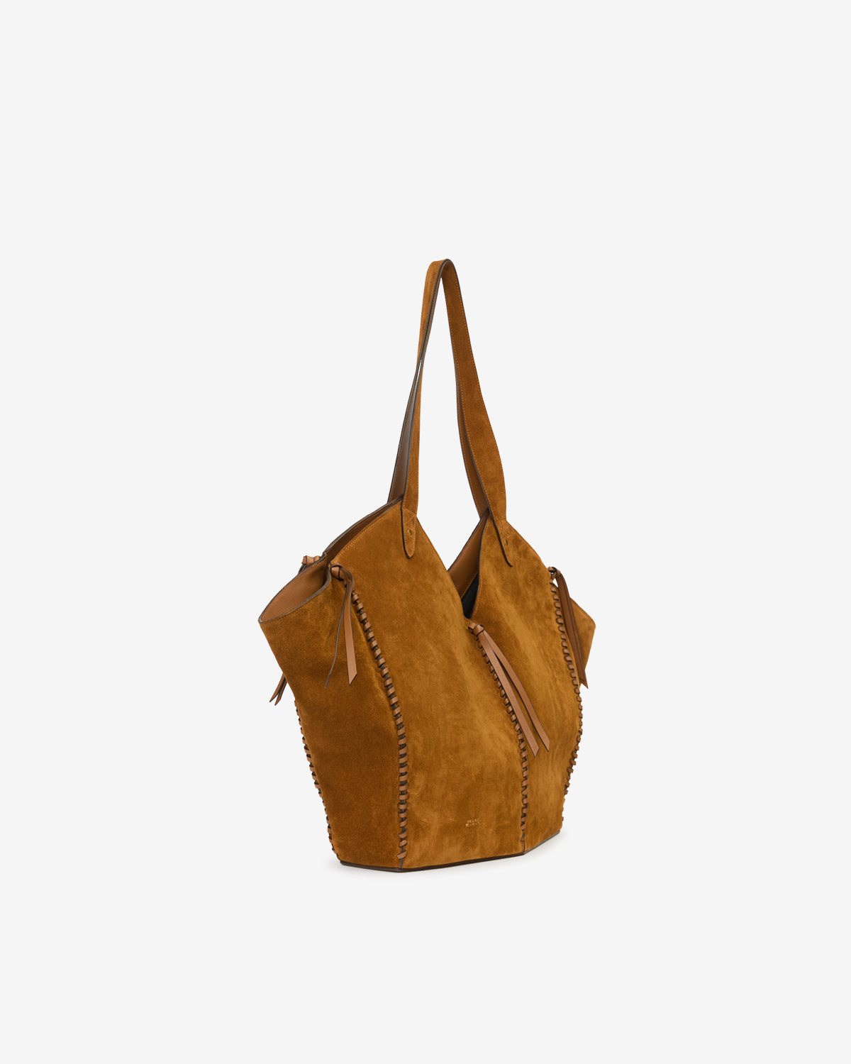 Suede leather tote bag - Cognac - Woman - 4