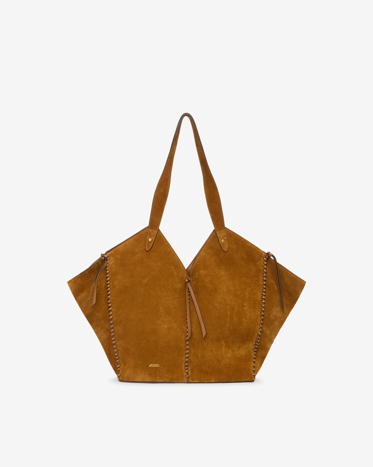 Suede leather tote bag - Cognac - Woman - 1