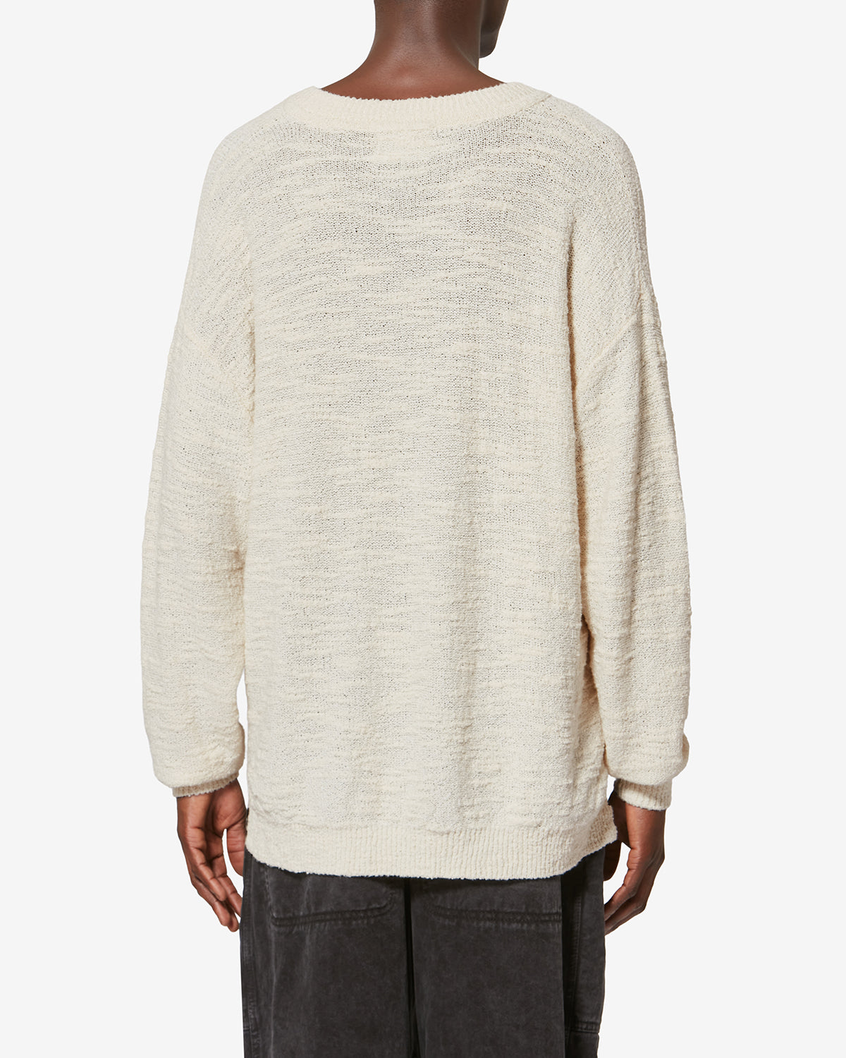 Arnold textured knit sweater - Ecru - Man - 4