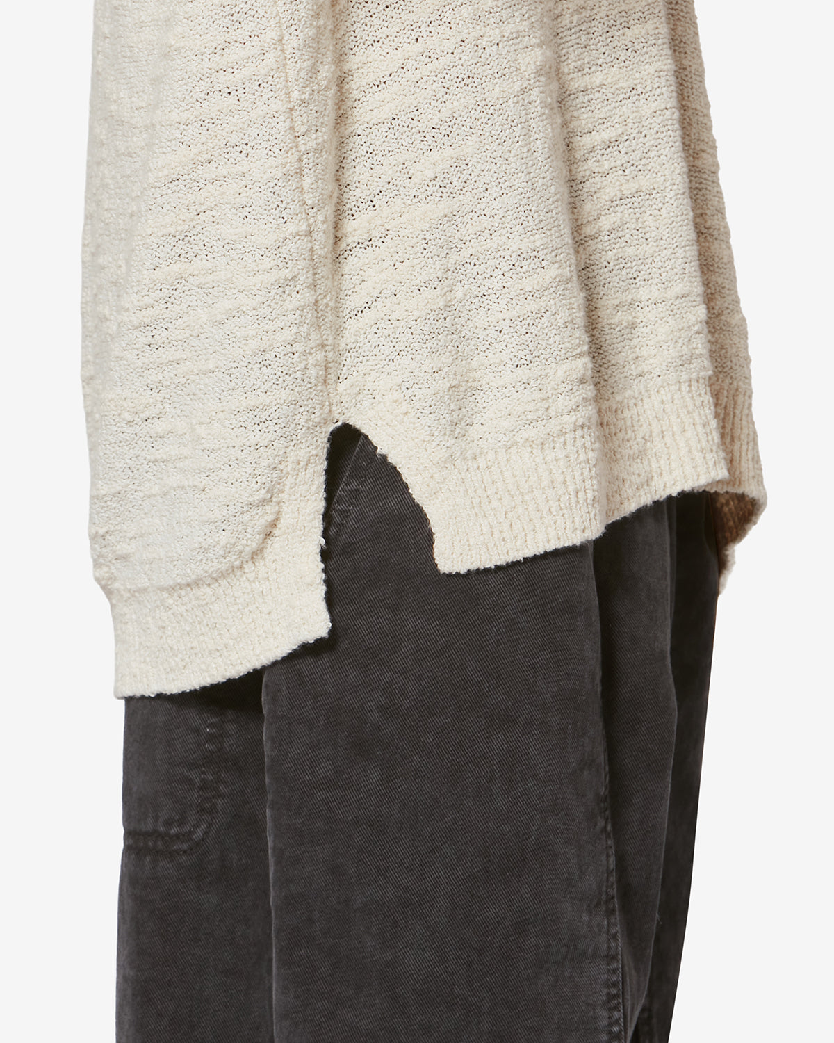 Arnold textured knit sweater - Ecru - Man - 6