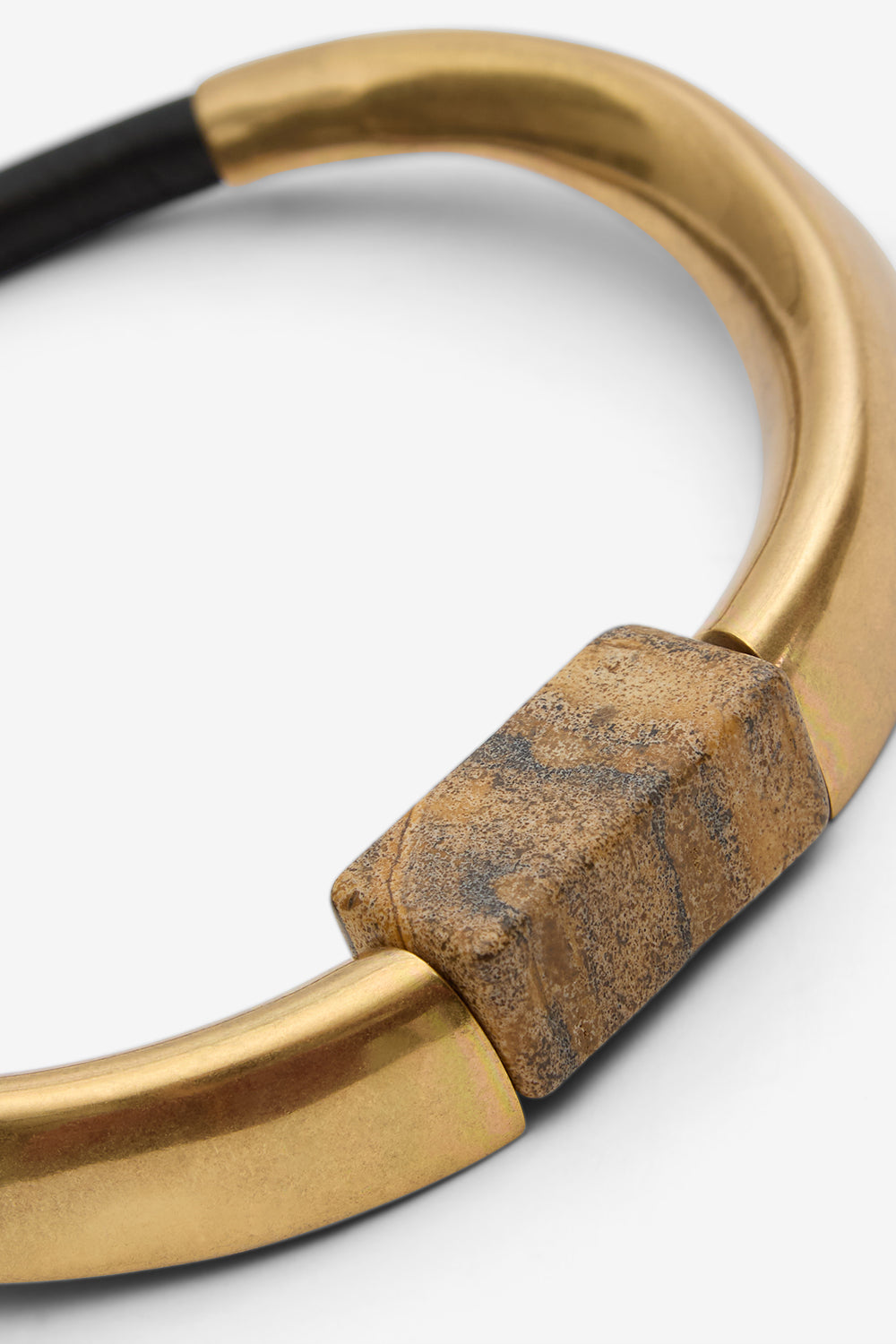 Ras du cou noly en laiton, cuir et pierre - Natural-light brass - Woman - 3