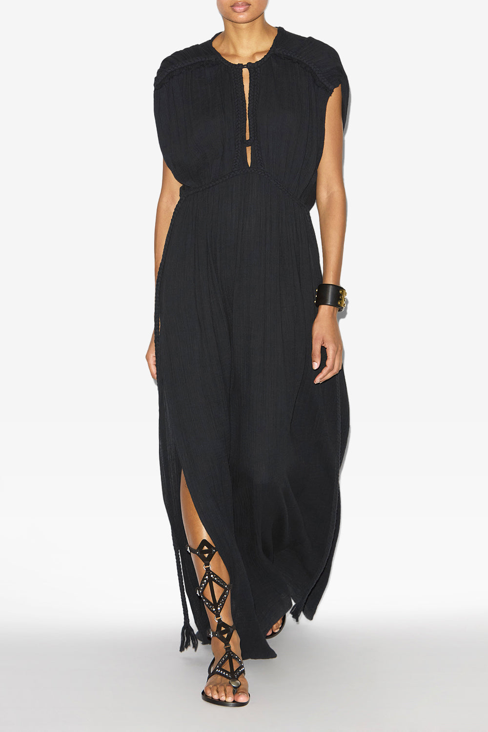 Abito lungo joya in cotone - Nero - Woman - 2