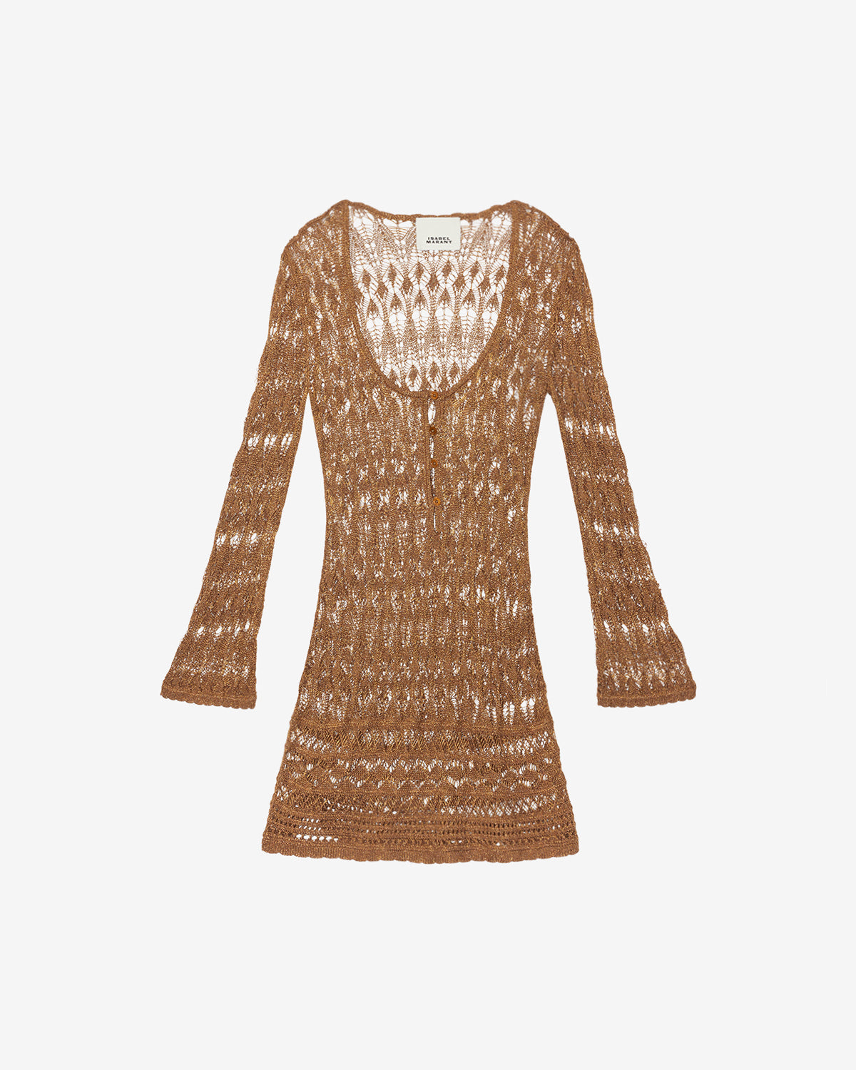 Kurzes kleid pia in feiner häkeloptik - Golden - Woman - 1