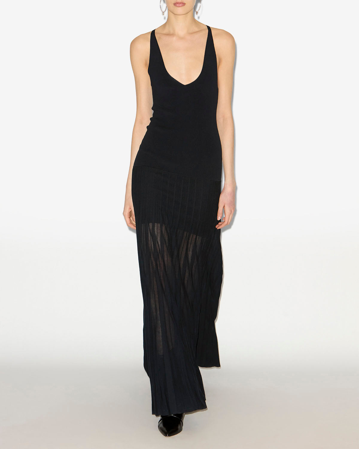 Abito lungo velma in maglia plissettata - Nero - Woman - 1