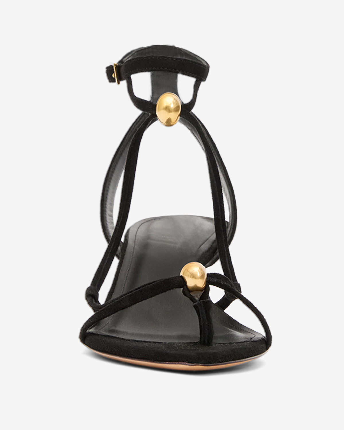 Sandali con tacchi olya in pelle scamosciata - Black and gold - Woman - 4