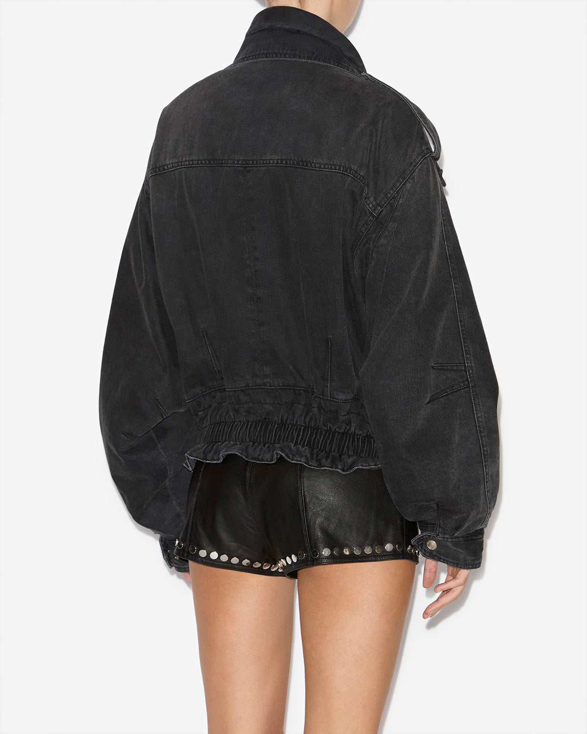Veste à poches aneli en denim  - Noir délavé - Woman - 4