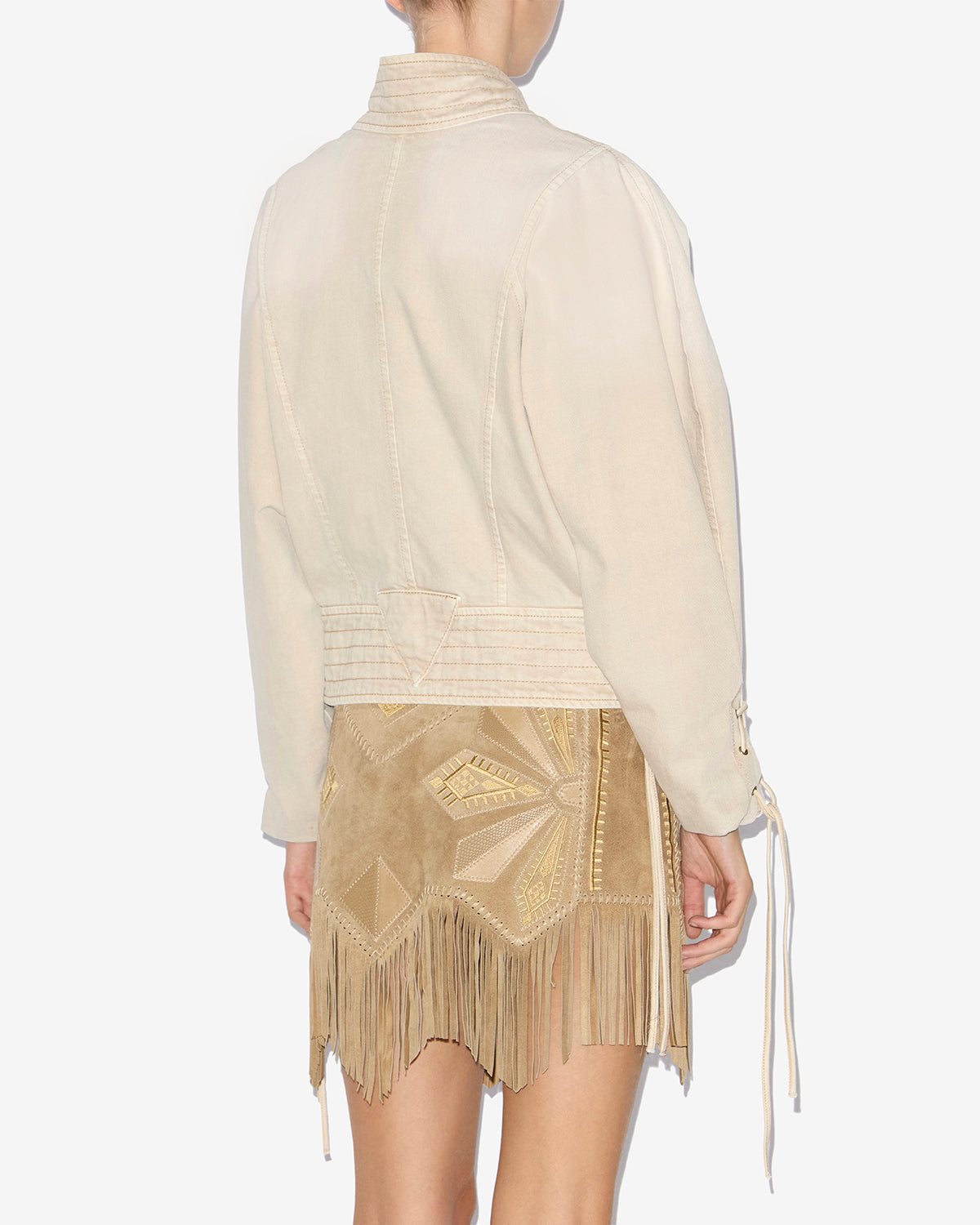 Edina short denim jacket - Ecru - Woman - 4