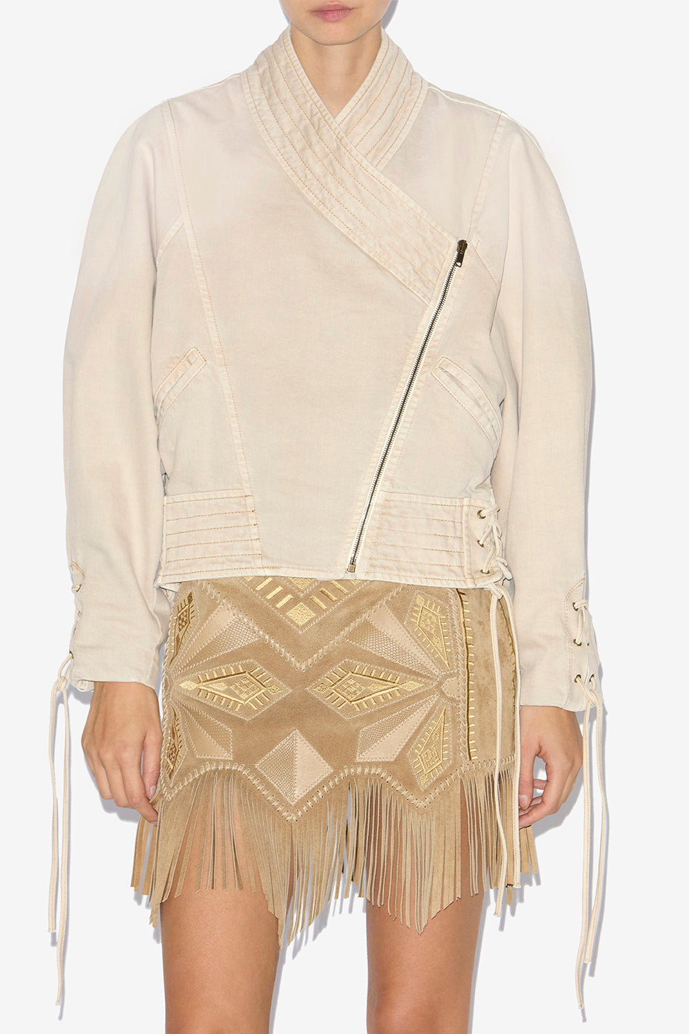 Chaqueta corta edina de denim - Crudo - Woman - 4