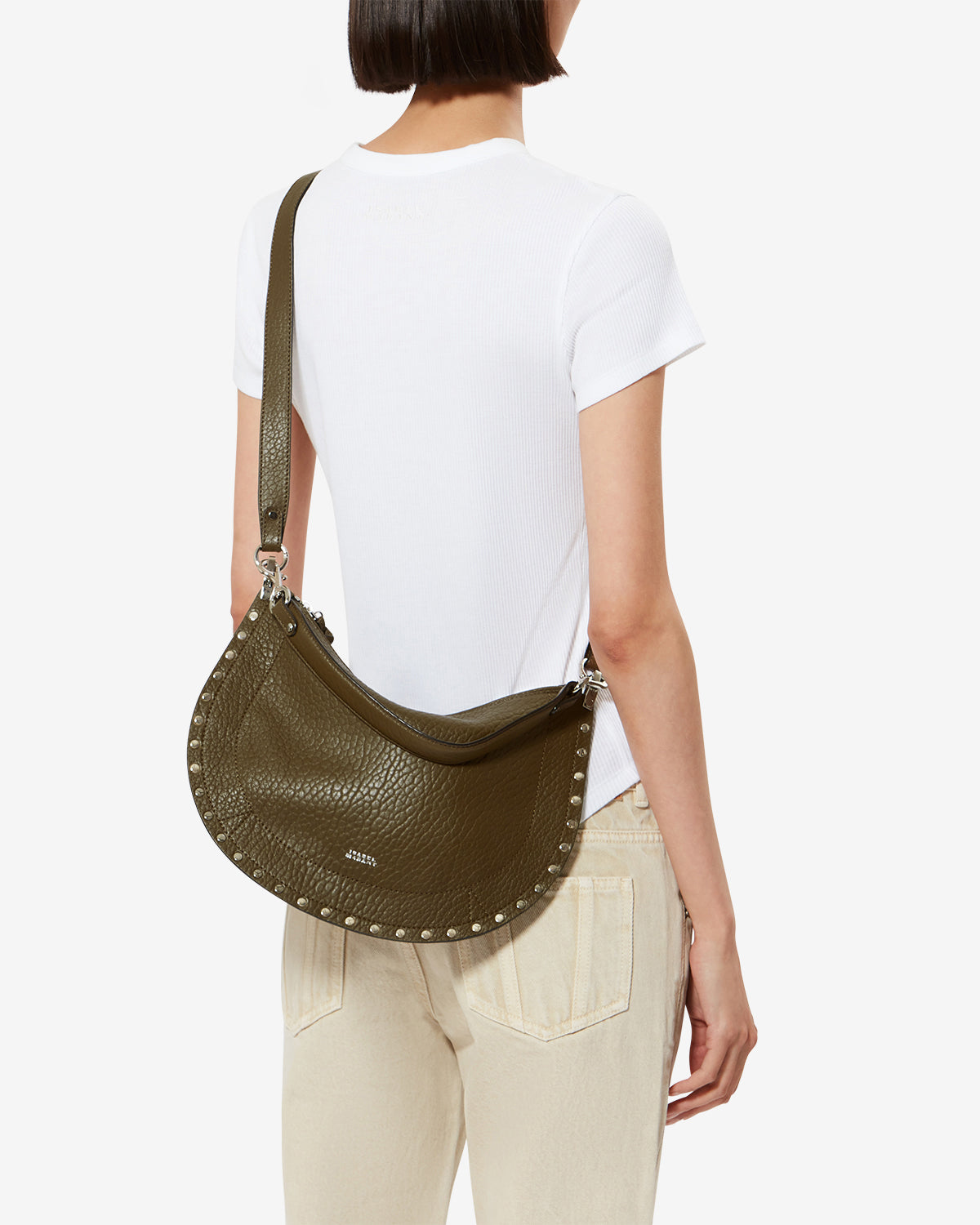 OSKAN SOFT ZIP SHOULDER BAG Woman khaki | ISABEL MARANT Official