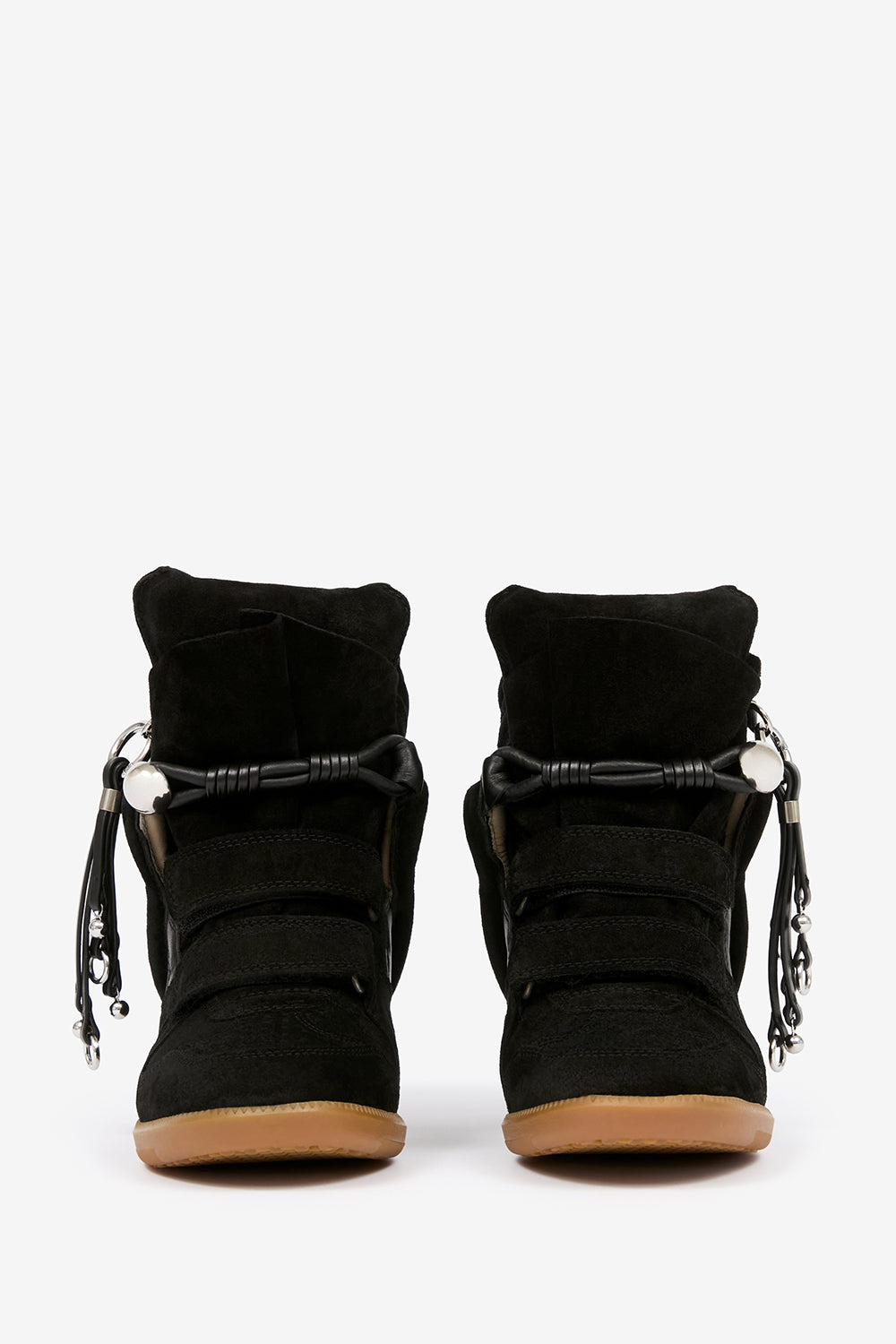Sneakers con zeppa bekett in pelle con borchie - Nero - Woman - 4