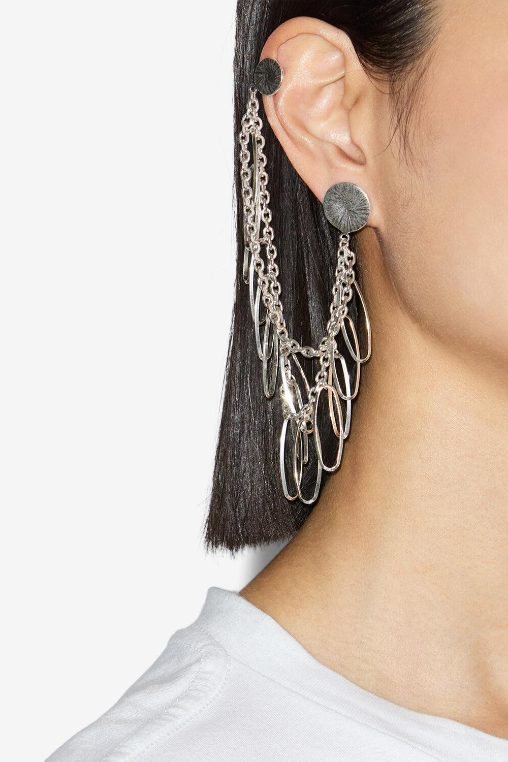 Double boucle d'oreille grace - Argent - Woman - 2