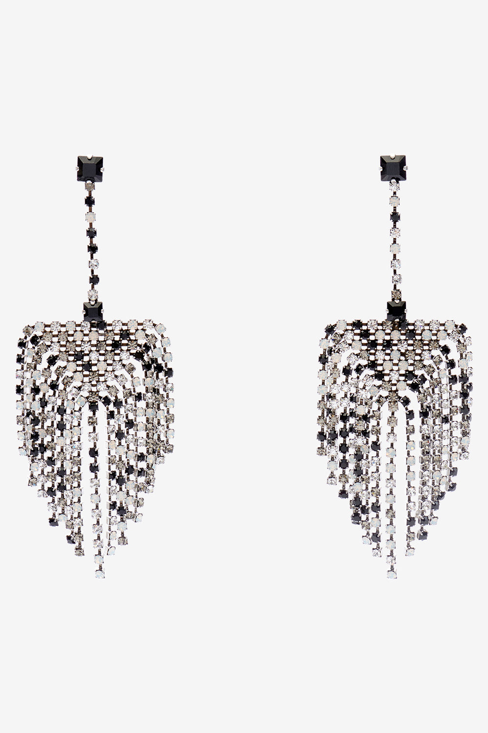Boucles d'oreilles pendants faye - Noir et argenté - Woman - 1