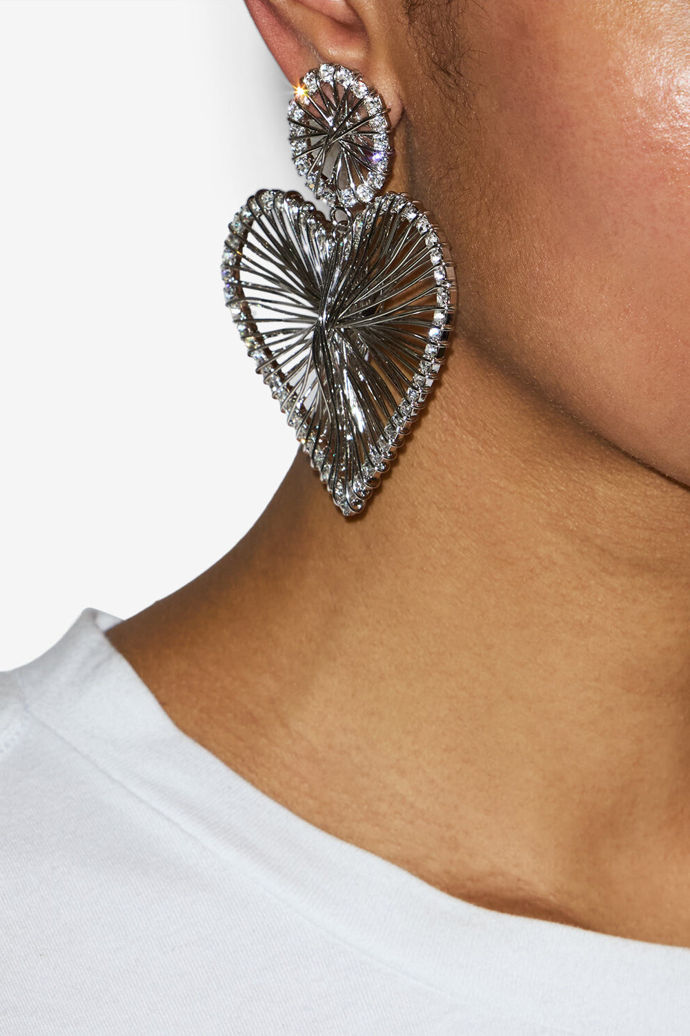 Boucles d'oreilles asymétriques cœur eden - Argenté - Woman - 2