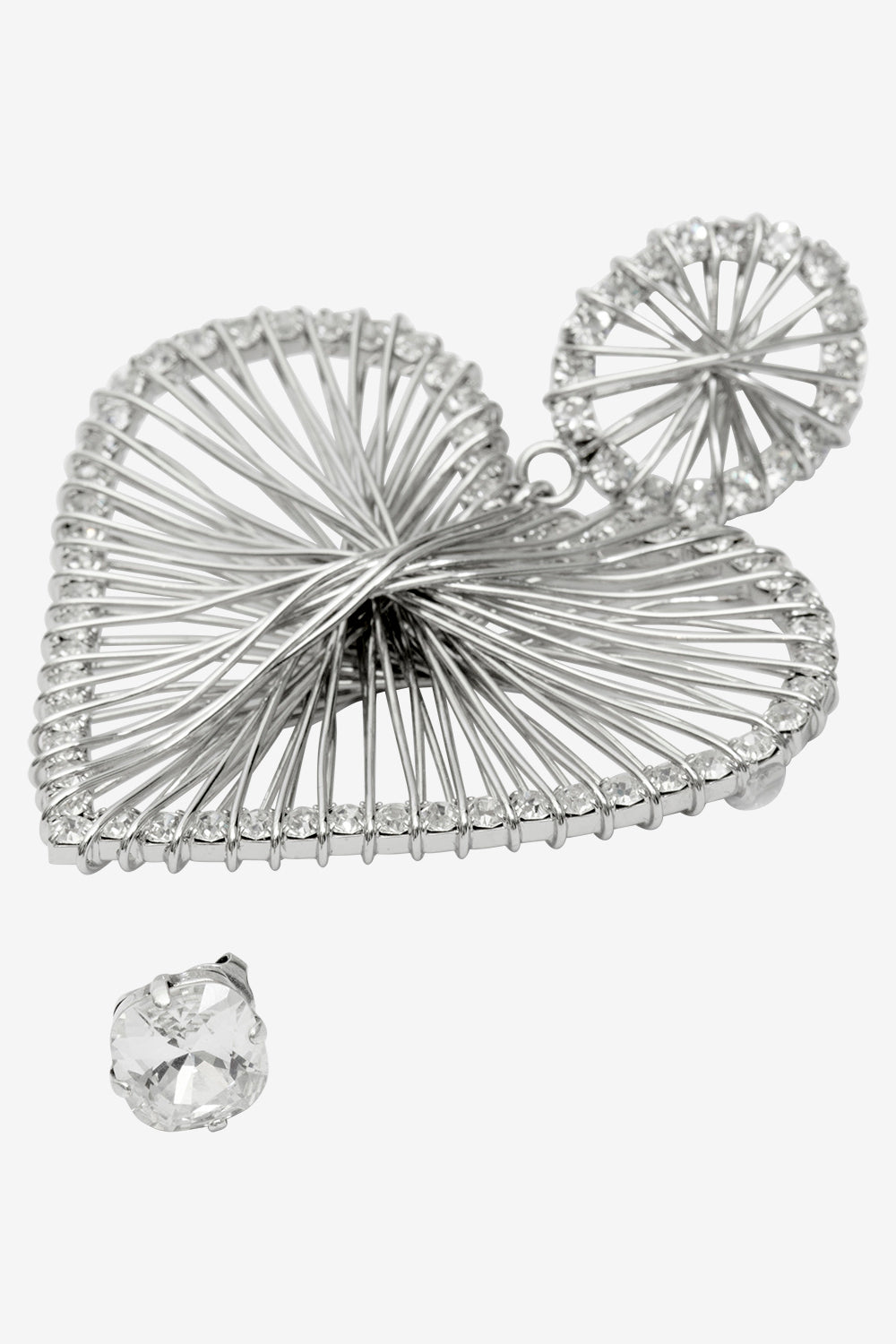Boucles d'oreilles asymétriques cœur eden - Argenté - Woman - 3