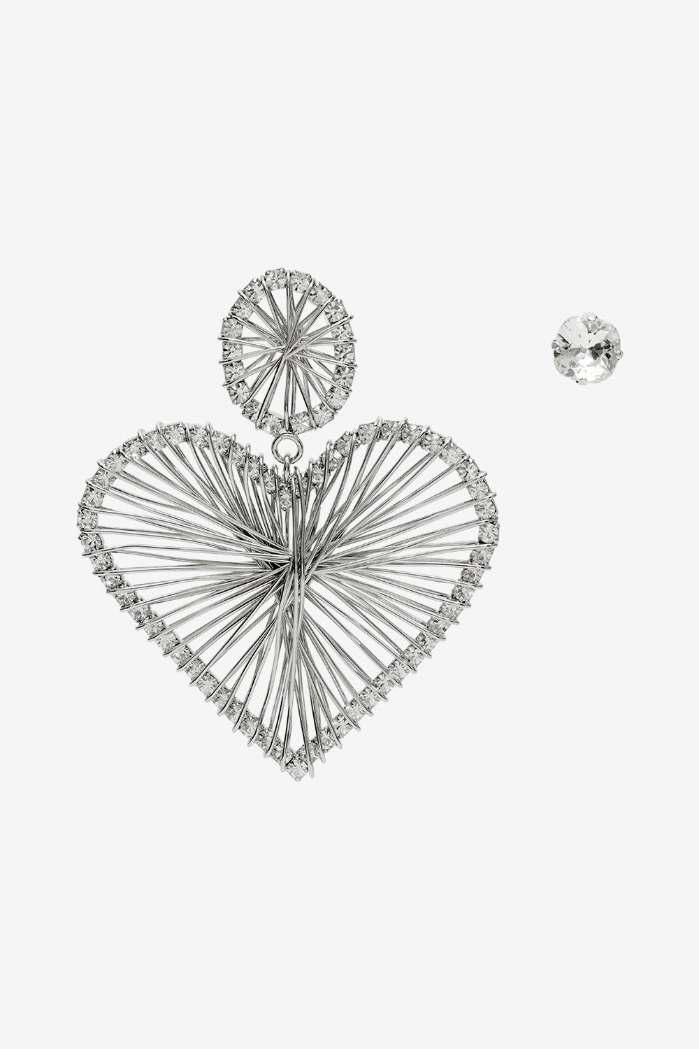 Boucles d'oreilles asymétriques cœur eden - Argenté - Woman - 1