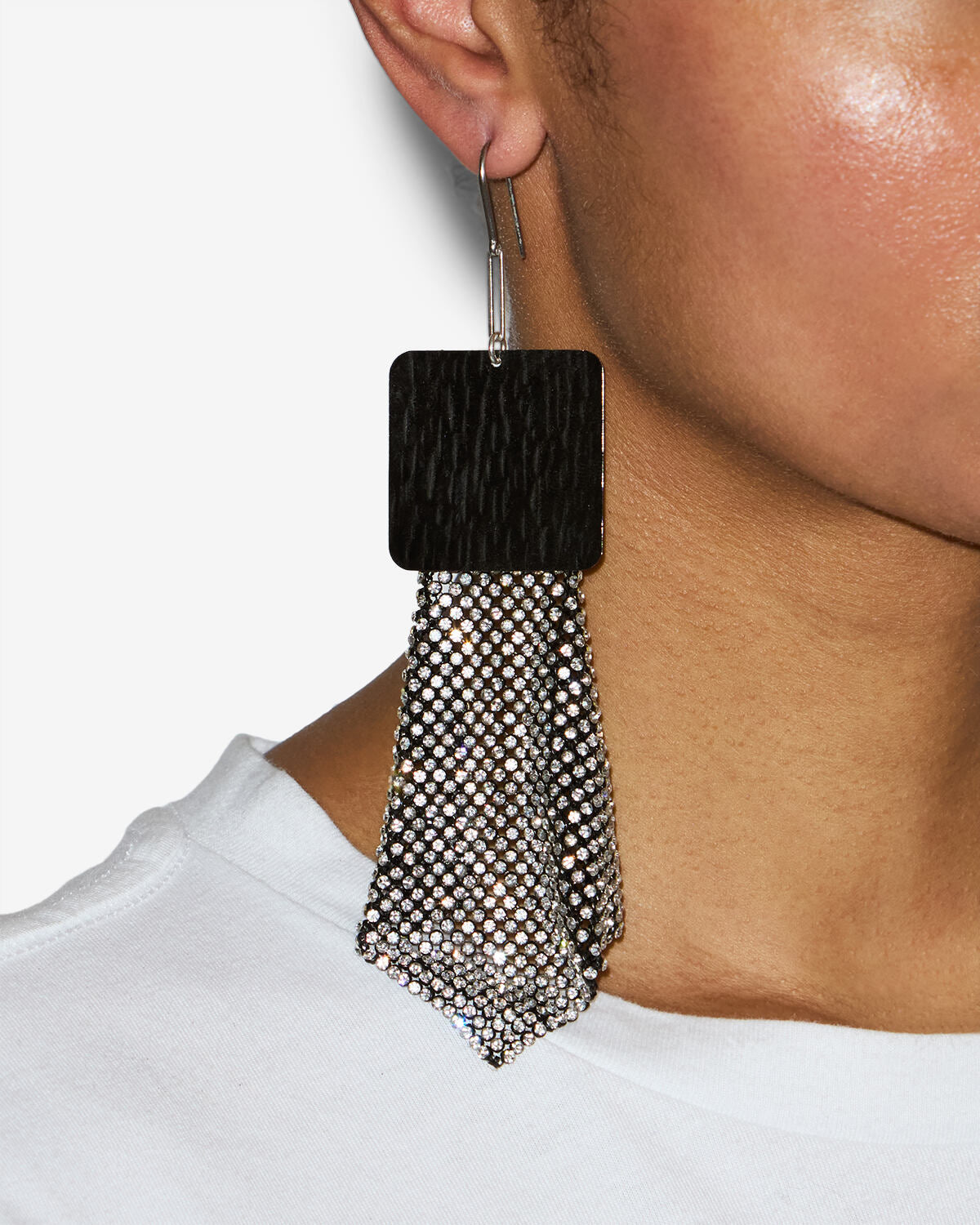 Ava 펜던트 이어링 - Black and silver - Woman - 2