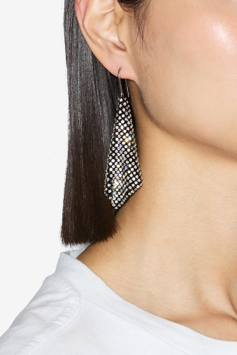 Boucles d'oreilles pendantes ava - Noir et argenté - Woman - 2