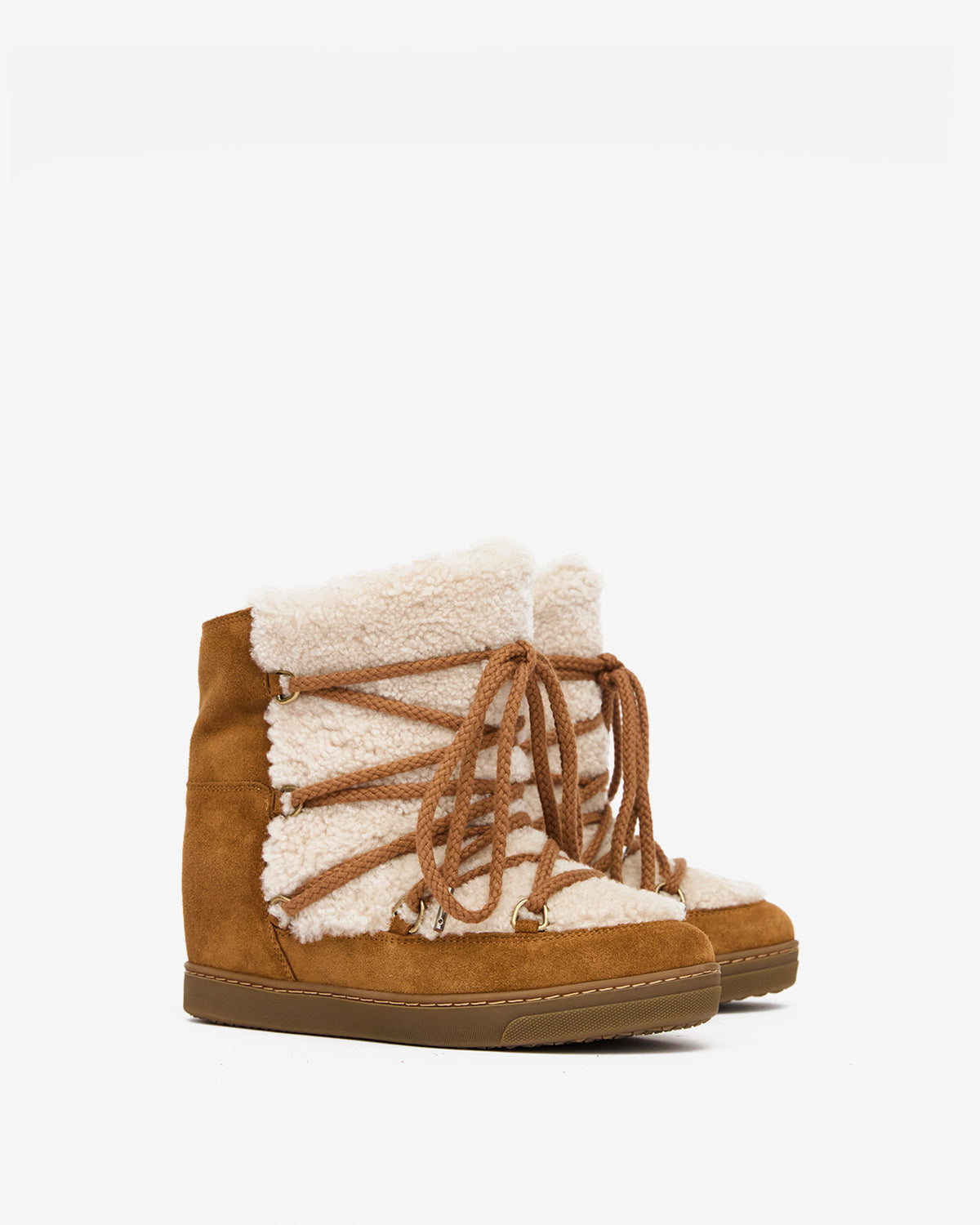 Boots nowles Woman Écru-cognac 4