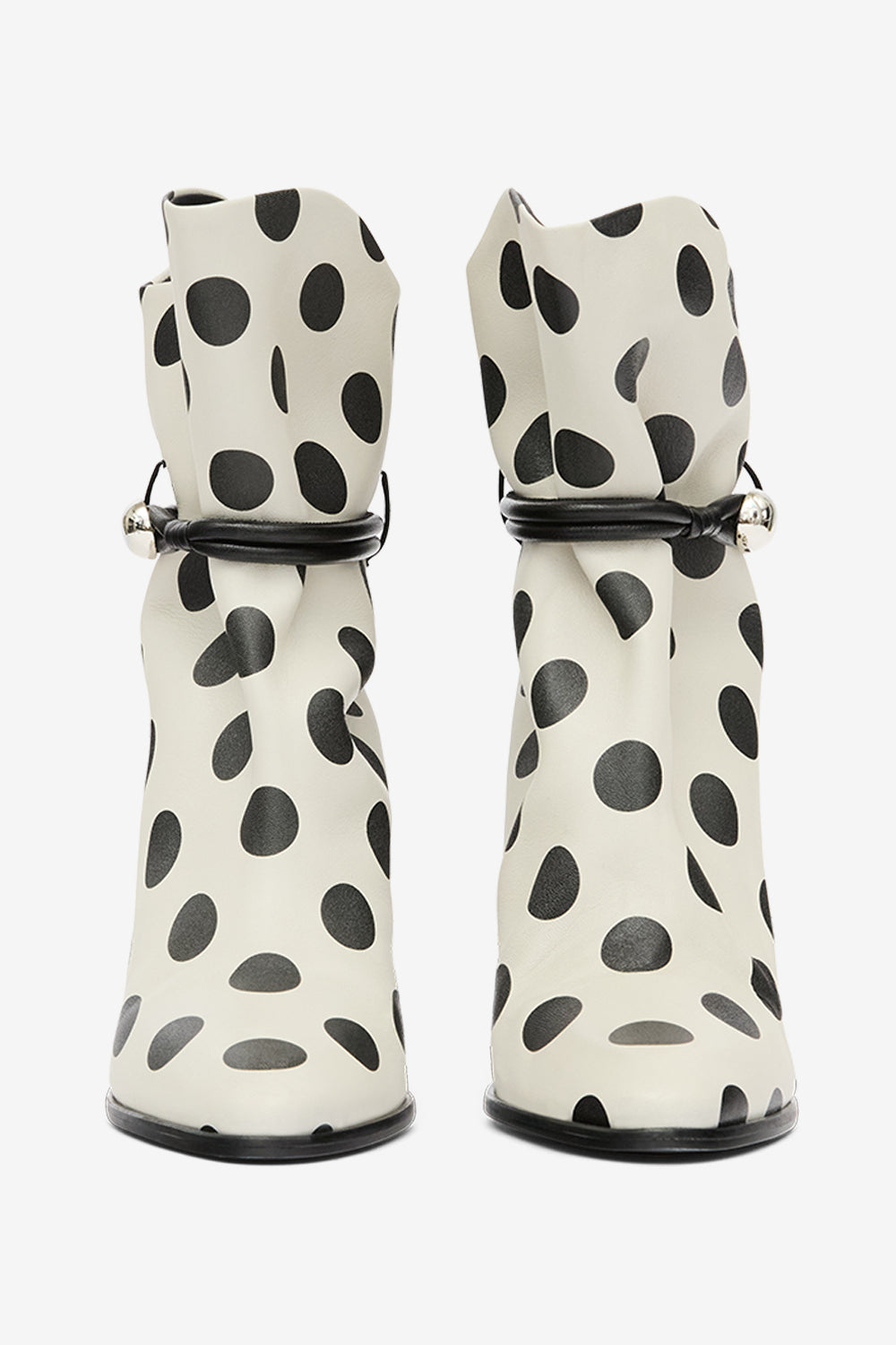 Stivaletti in pelle a pois lolya - Beige and black - Woman - 4