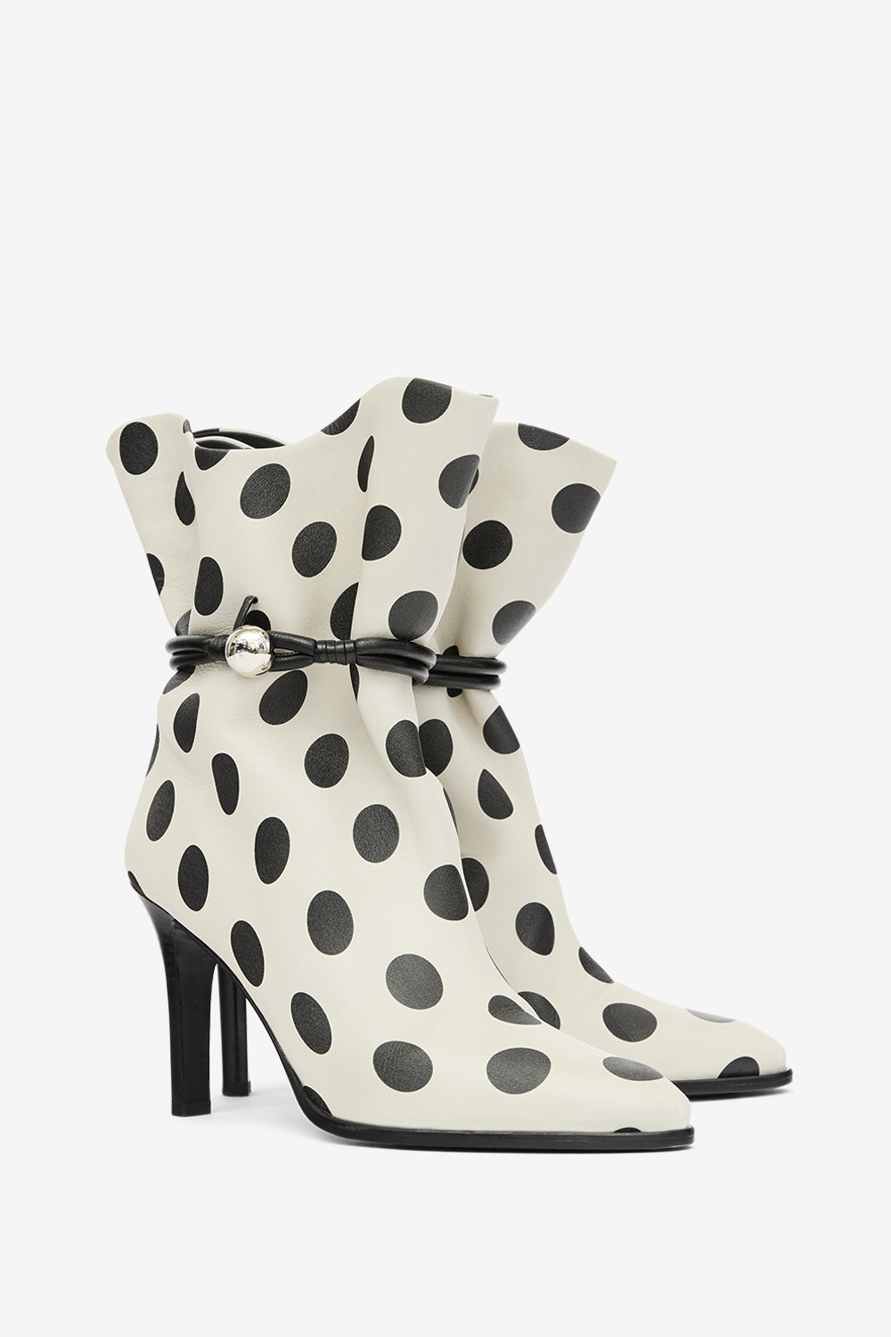 Stivaletti in pelle a pois lolya - Beige and black - Woman - 3