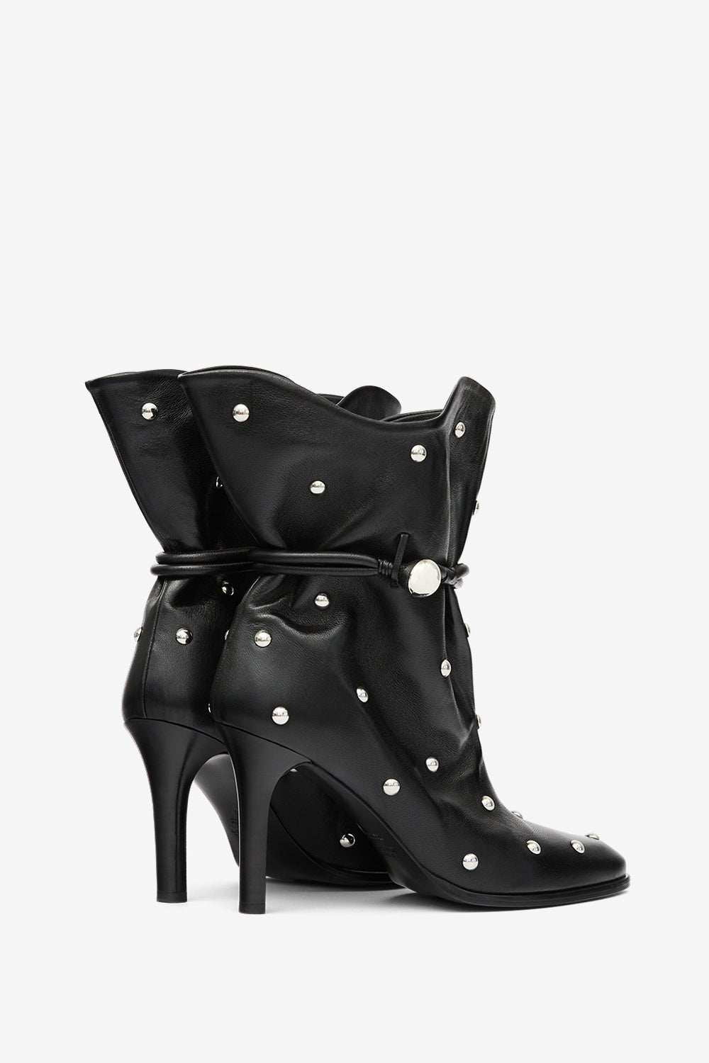 Stivali in pelle con borchie lolya - Black and silver - Woman - 2