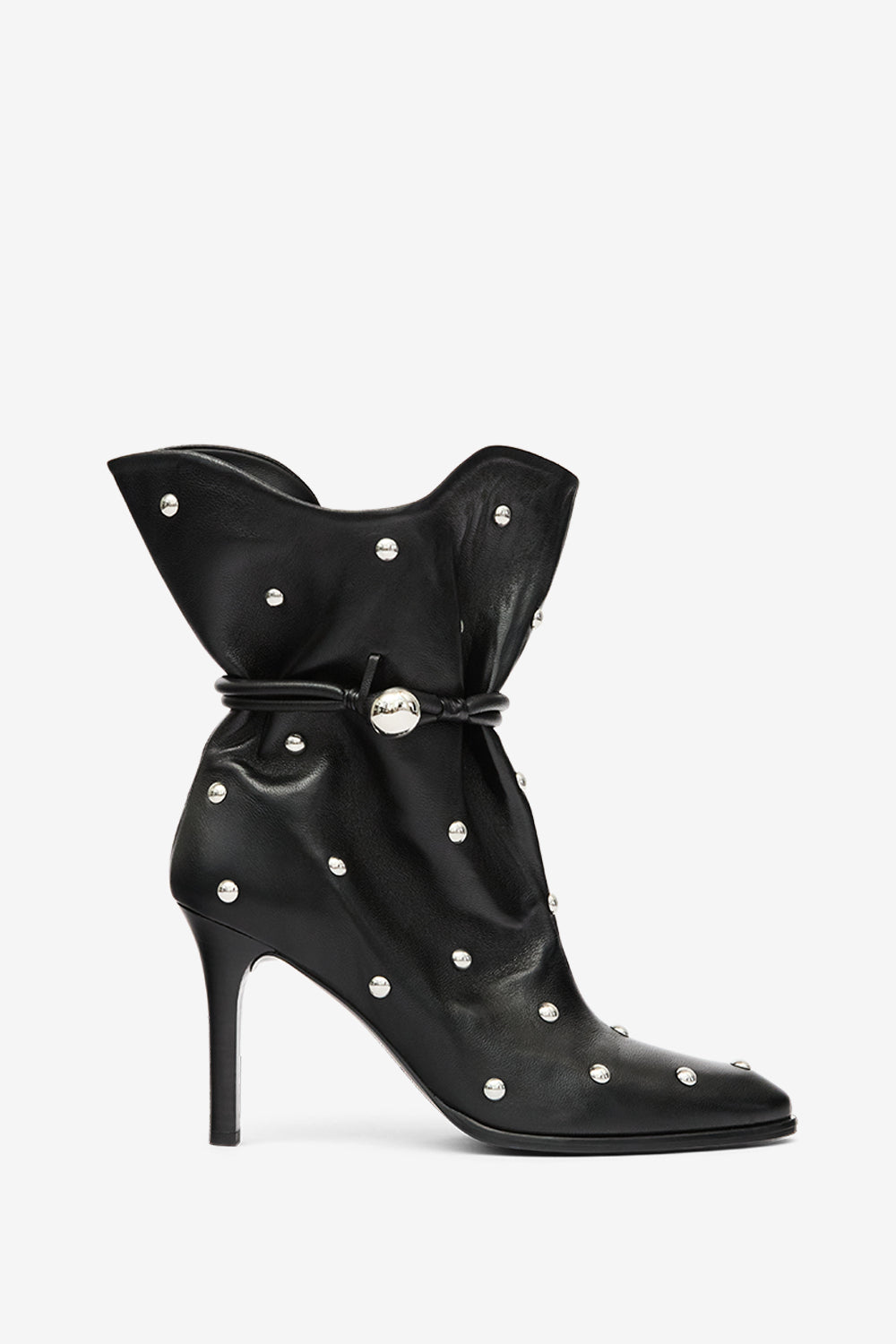 Stivali in pelle con borchie lolya - Black and silver - Woman - 1