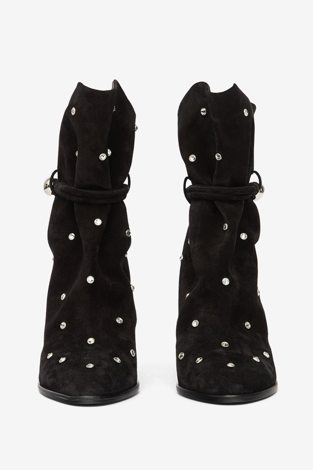 Stivali in pelle scamosciata con borchie lolya - Nero - Woman - 4