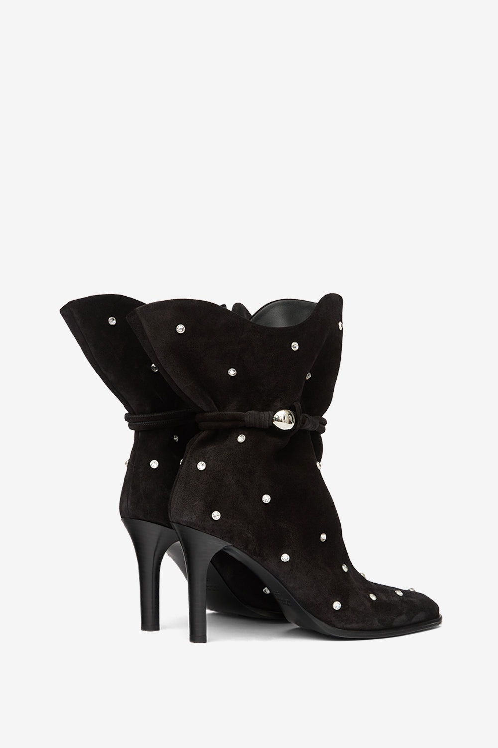 Stivali in pelle scamosciata con borchie lolya - Nero - Woman - 2