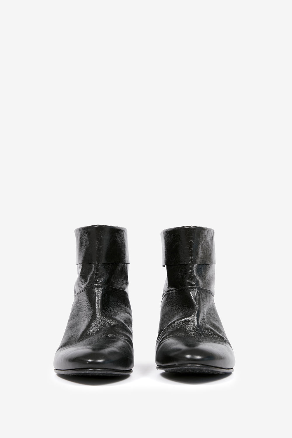 Boots plates en cuir verni juoza - Noir - Man - 4