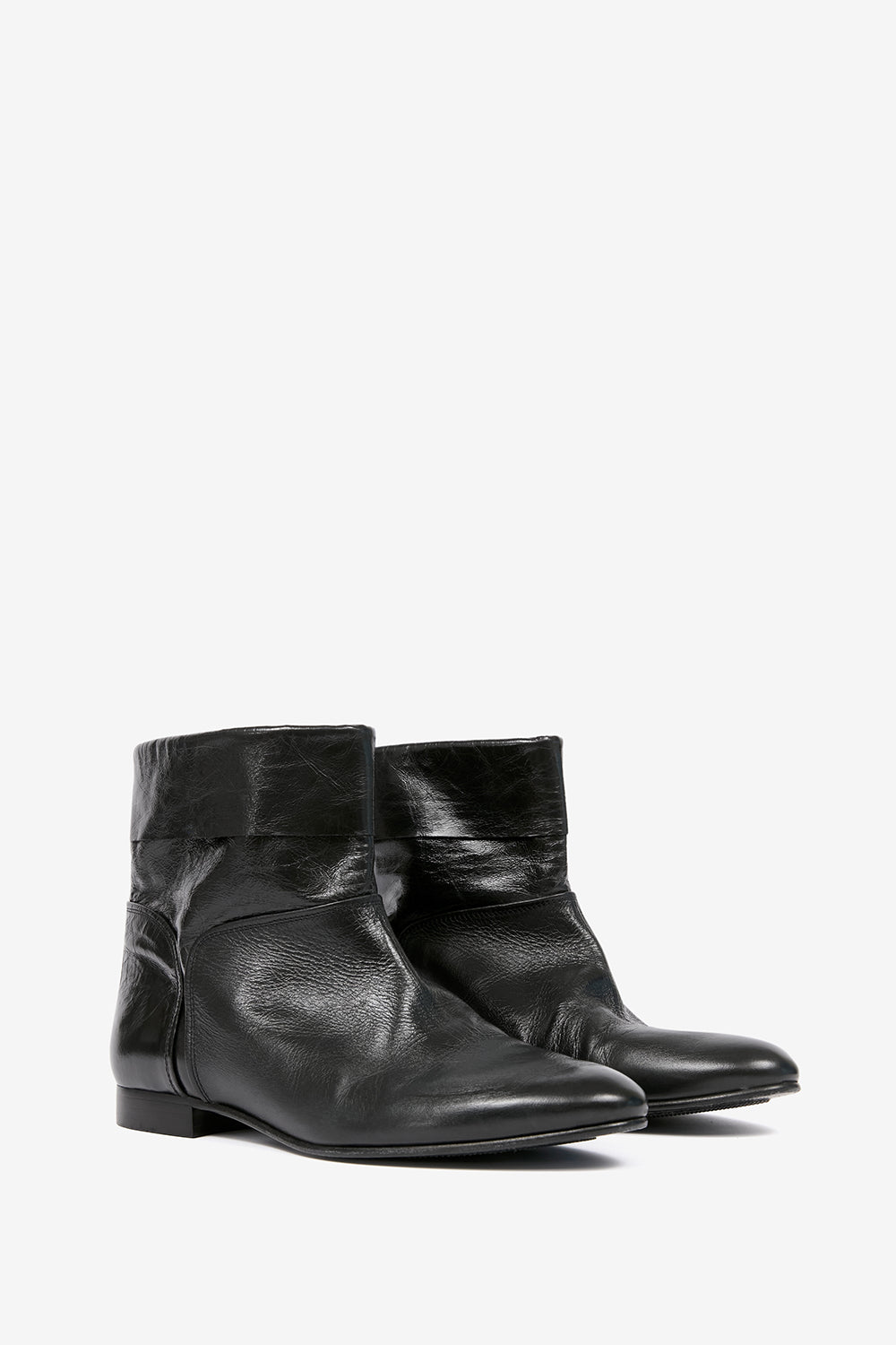 Boots plates en cuir verni juoza - Noir - Man - 3