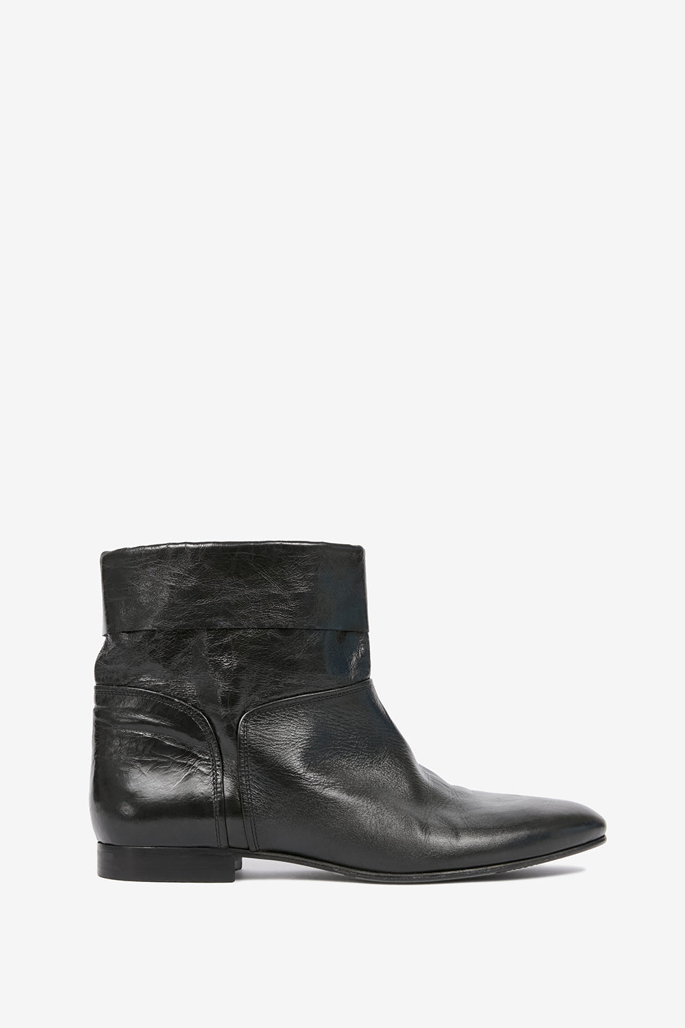 Boots plates en cuir verni juoza - Noir - Man - 1