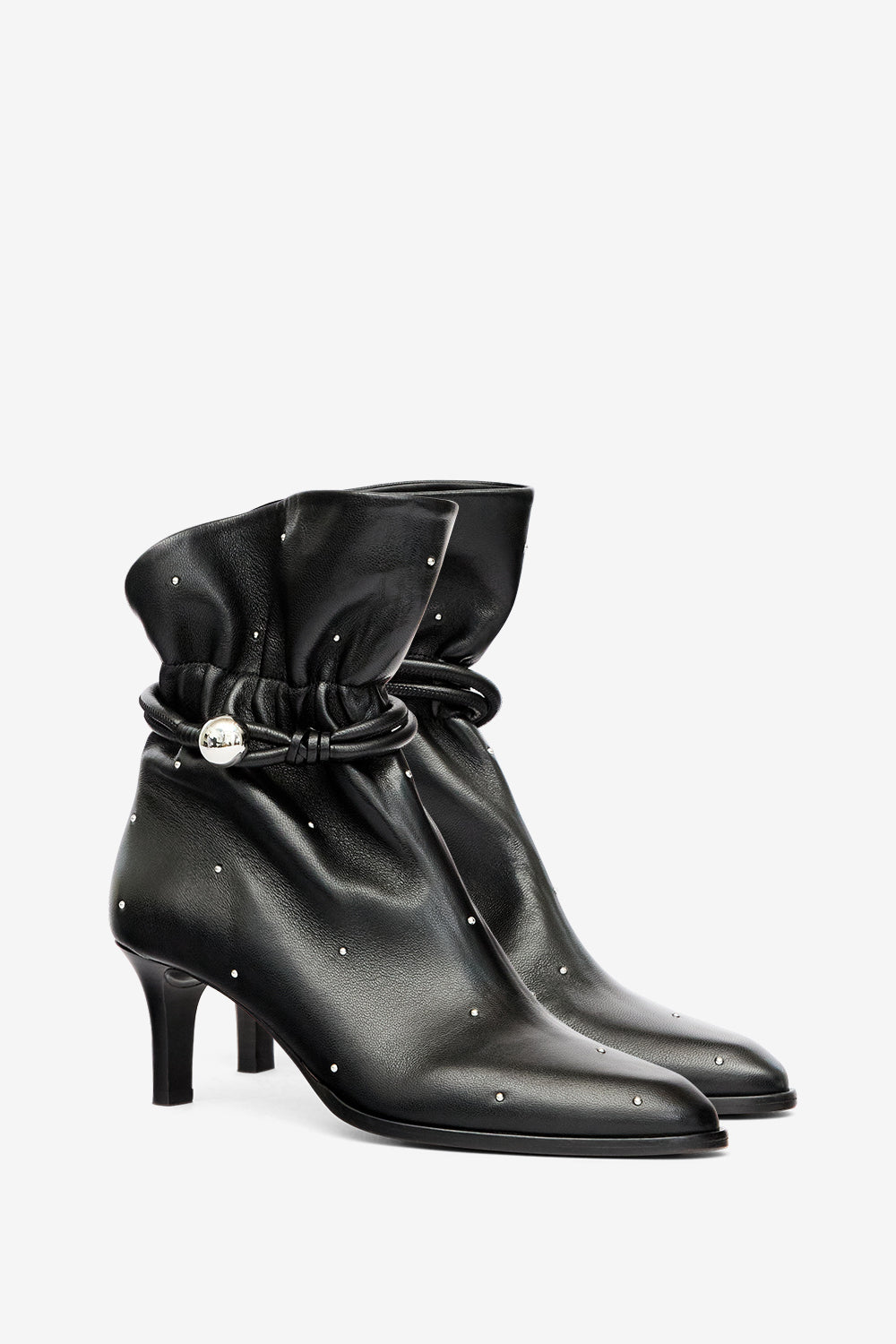 Stivaletti in pelle con borchie forla - Nero - Woman - 3