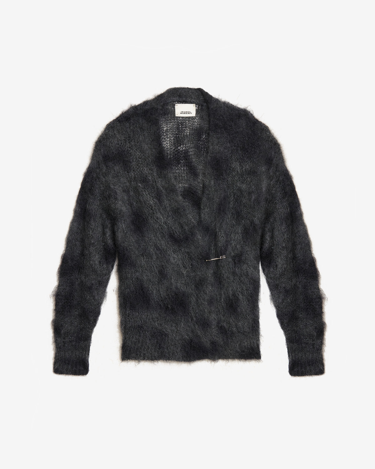 Mylene wrap-over kid mohair cardigan - Anthracite - Woman - 5