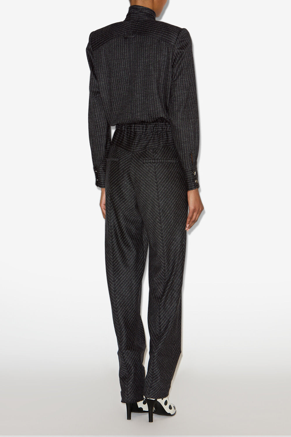 Rheane ピンストライプ入り ヴァージンウール ジャンプスーツ - Anthracite - Woman - 4