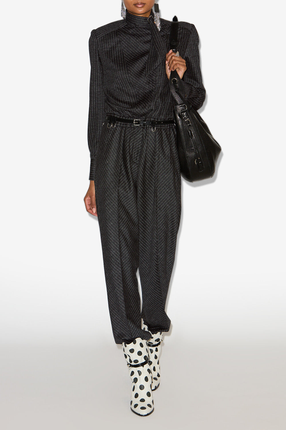 Rheane ピンストライプ入り ヴァージンウール ジャンプスーツ - Anthracite - Woman - 2