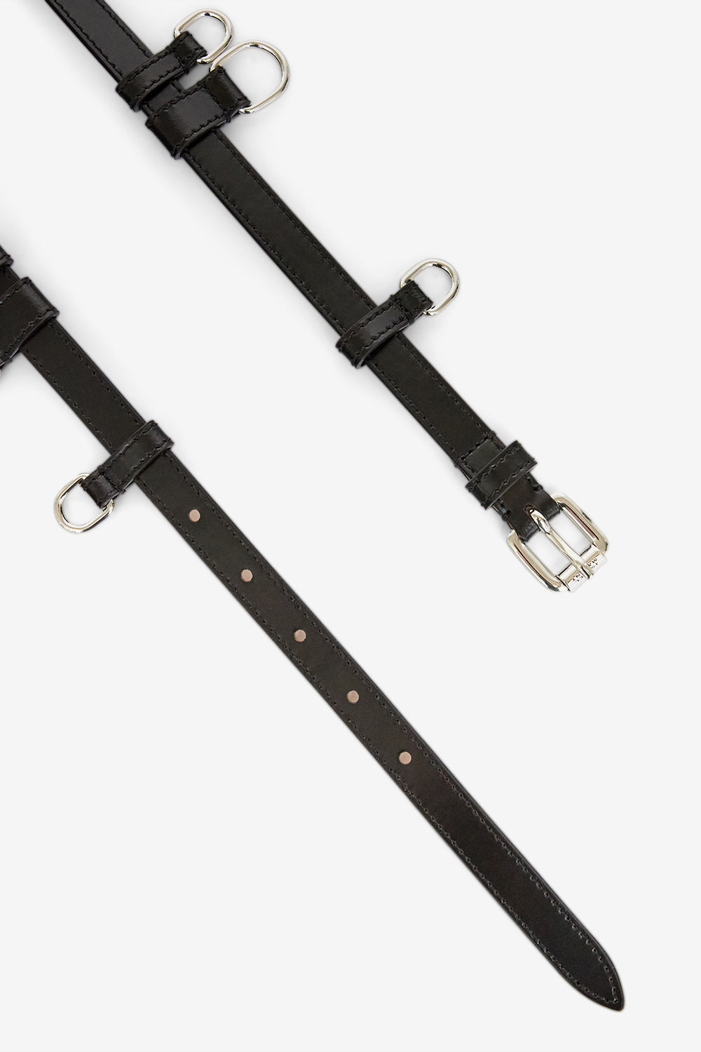Ceinture fine en cuir chelsea - Noir et argenté - Woman - 3