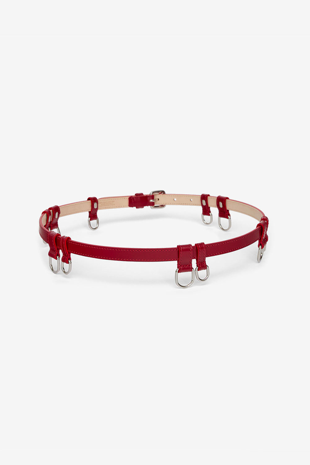 Ceinture fine chelsea - Deep red - silver - Woman - 2