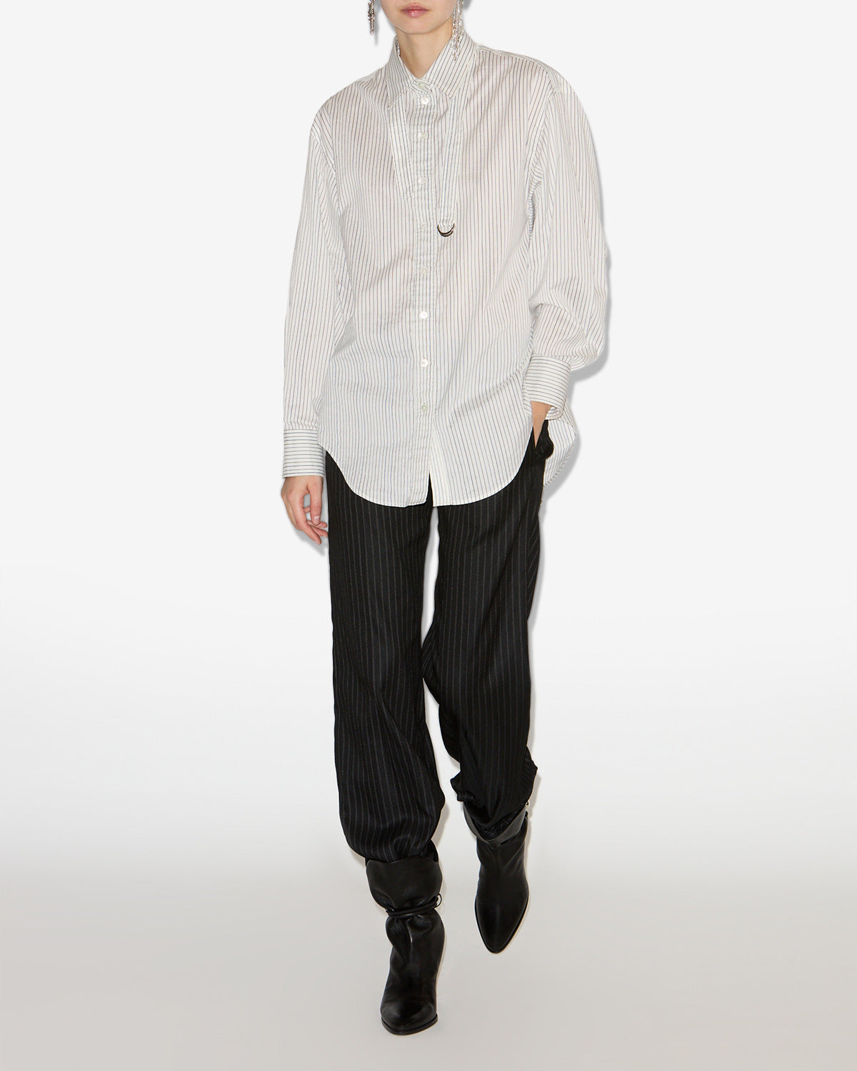 Aurora shirt Woman Ecru and black 2