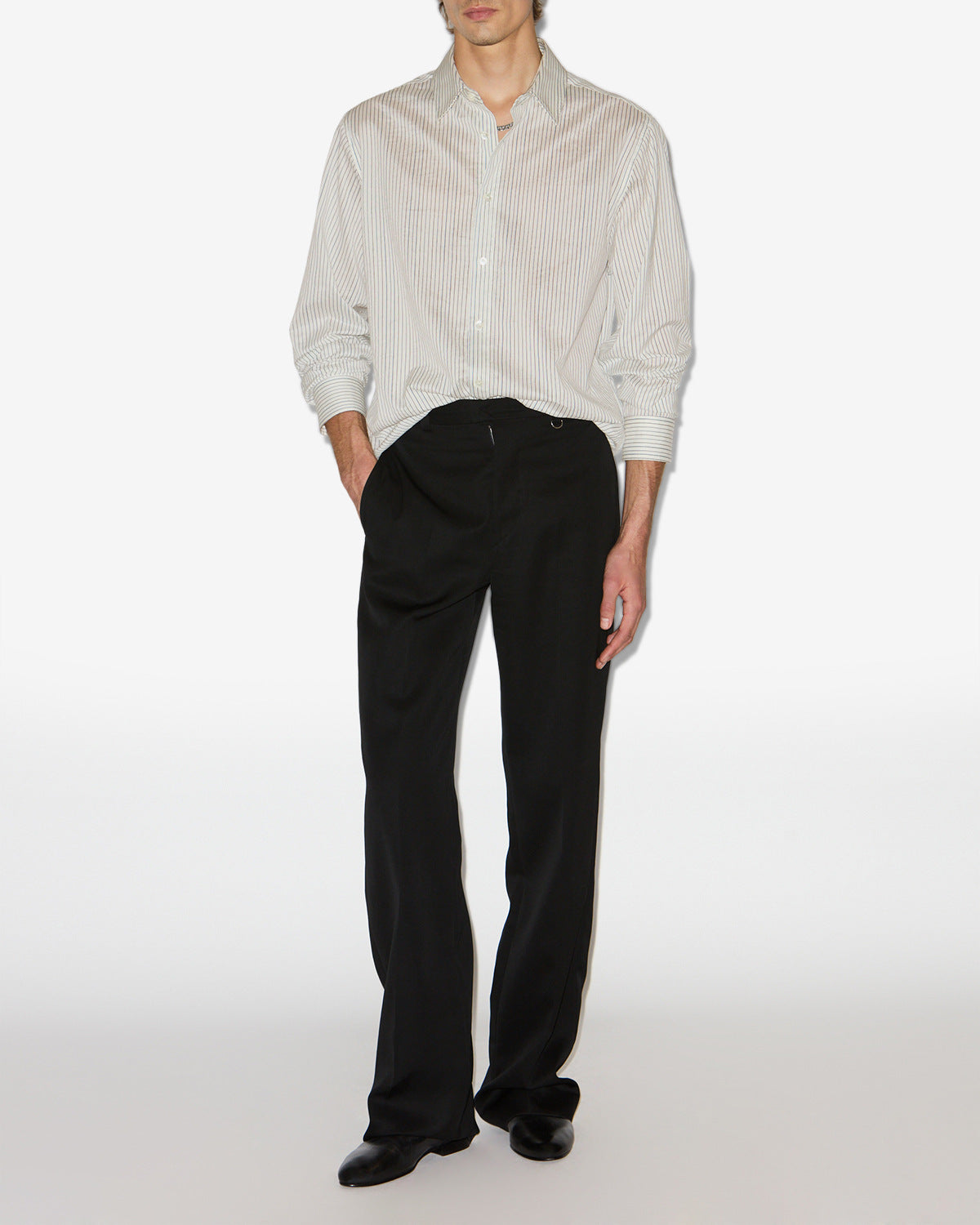 Chemise nathan Man Écru et noir 2