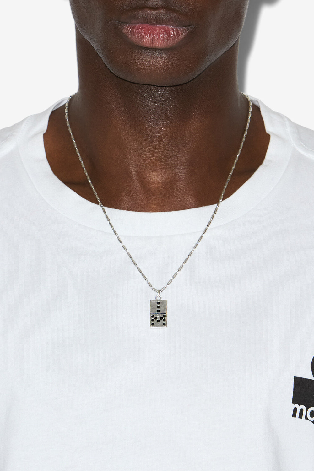 Collana a catena con pendente a dadi alby - Black and silver - Man - 2