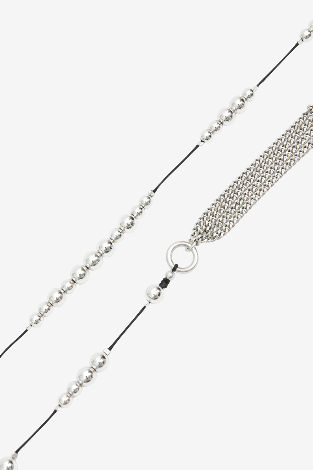 Sciarpa-bijou con nappine bob - Black and silver - Man - 3