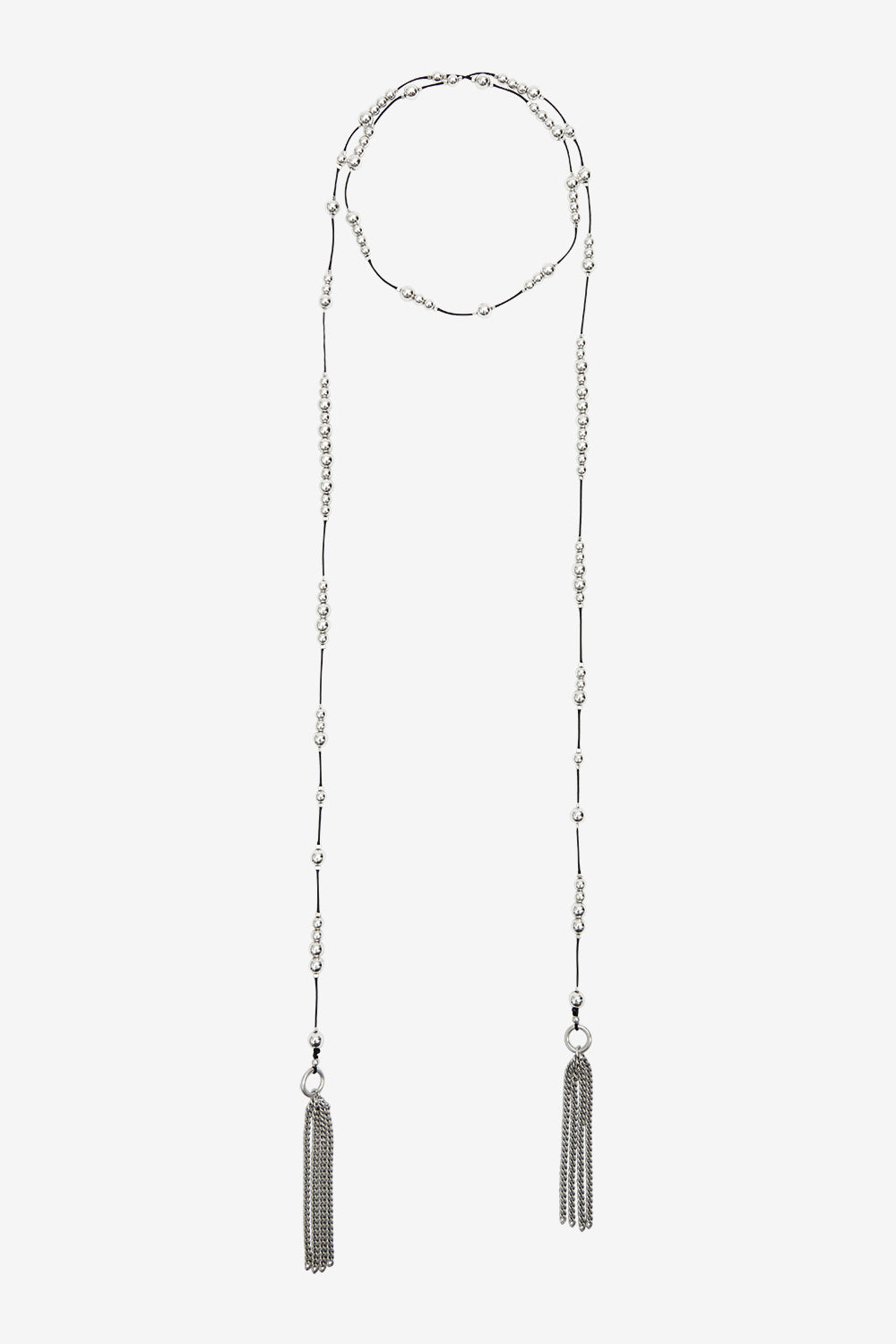 Sciarpa-bijou con nappine bob - Black and silver - Man - 1