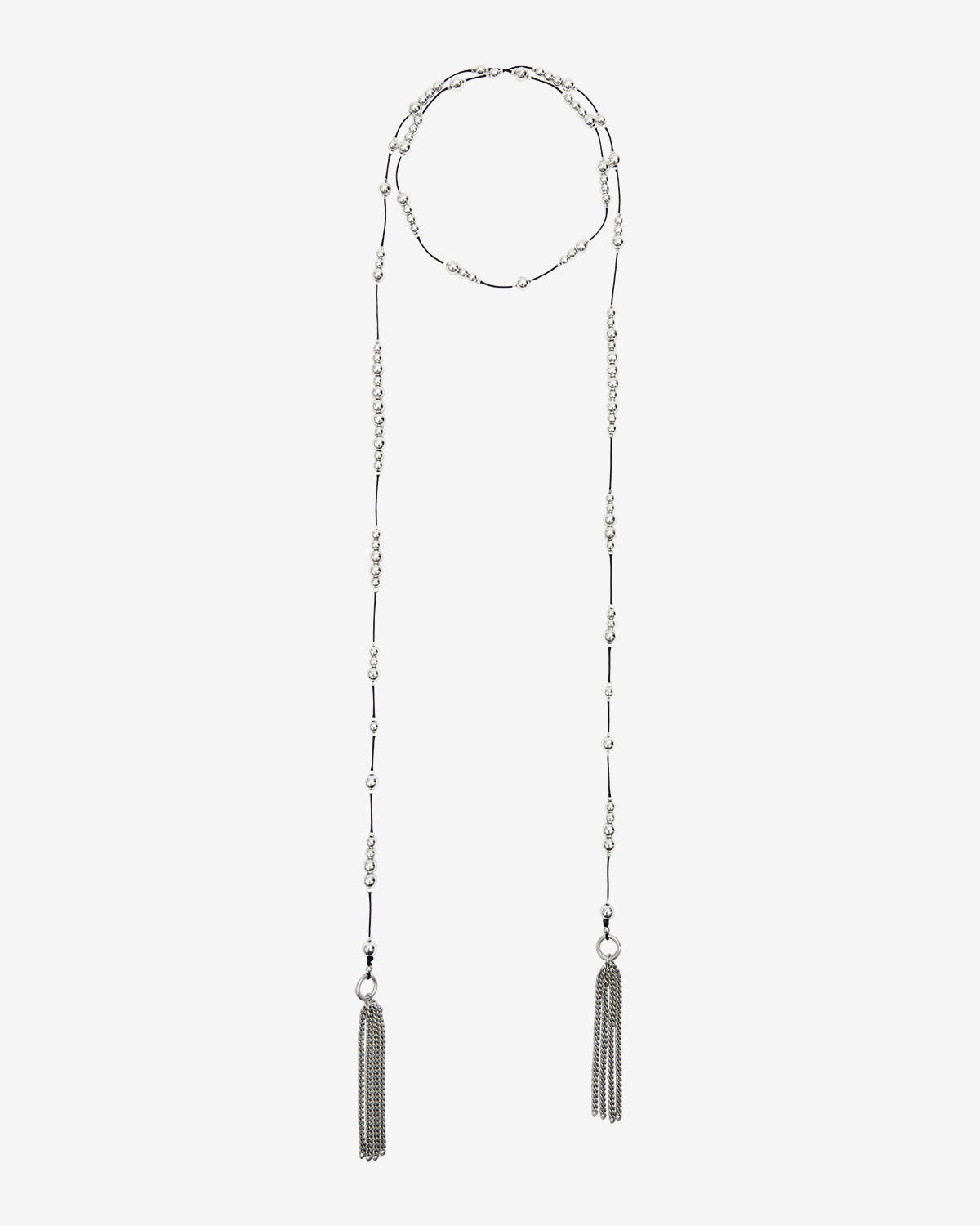 Sciarpa-bijou con nappine bob - Black and silver - Man - 1
