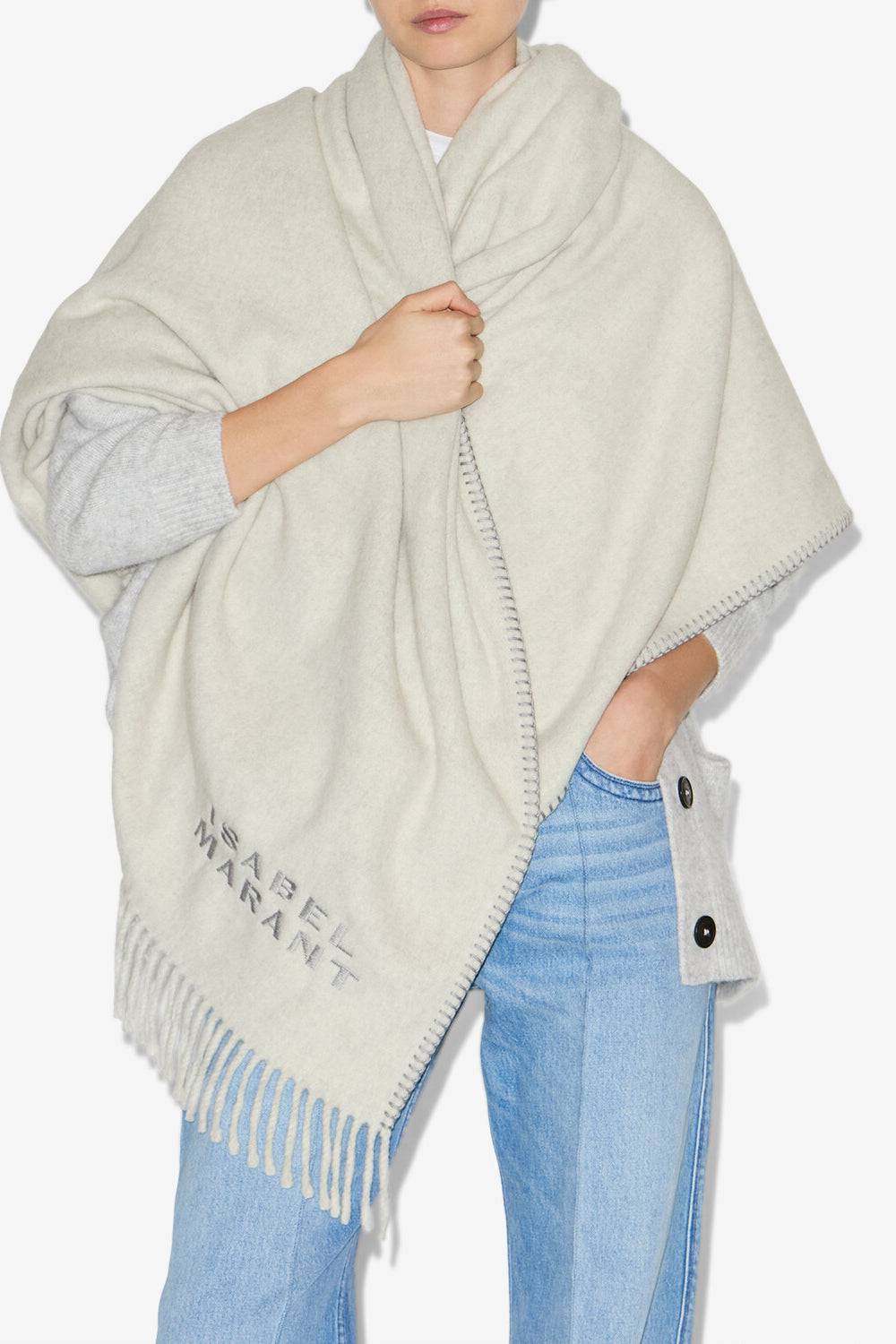 Carmel ウール ビッグストール - Light gray - Woman - 2