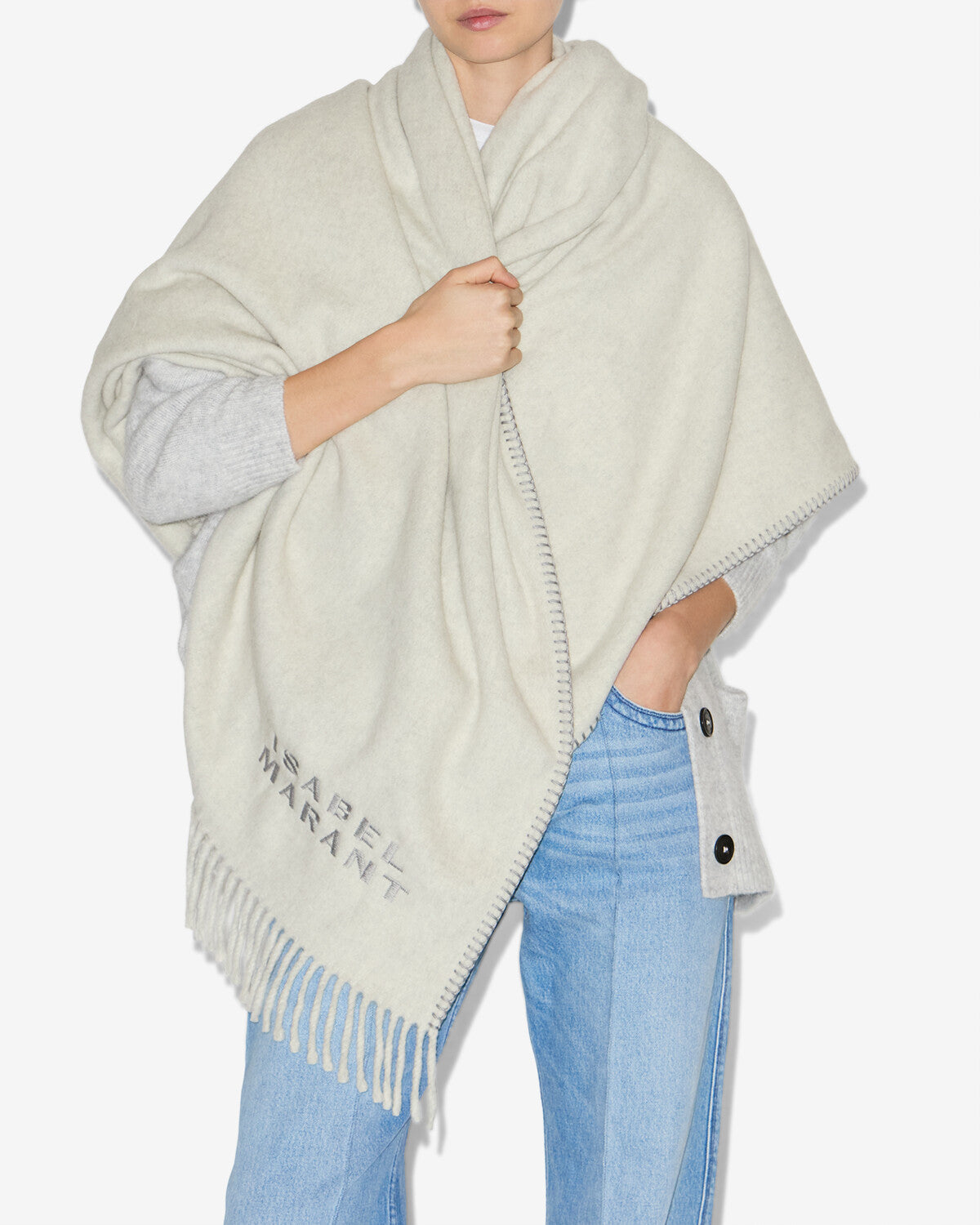 Echarpe carmel Woman Gris clair 2
