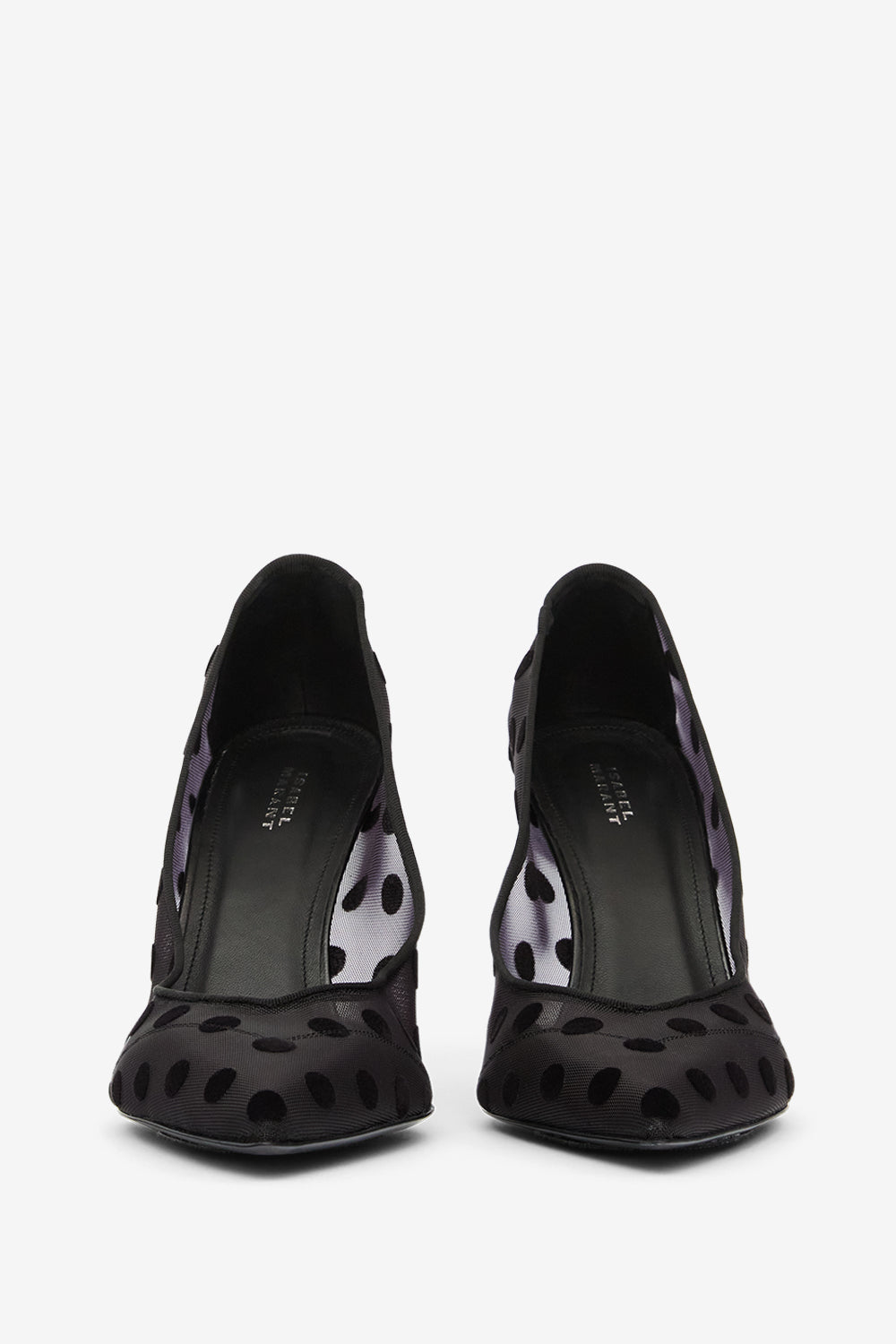 Pristy polka dot tulle pumps - Black - Woman - 4