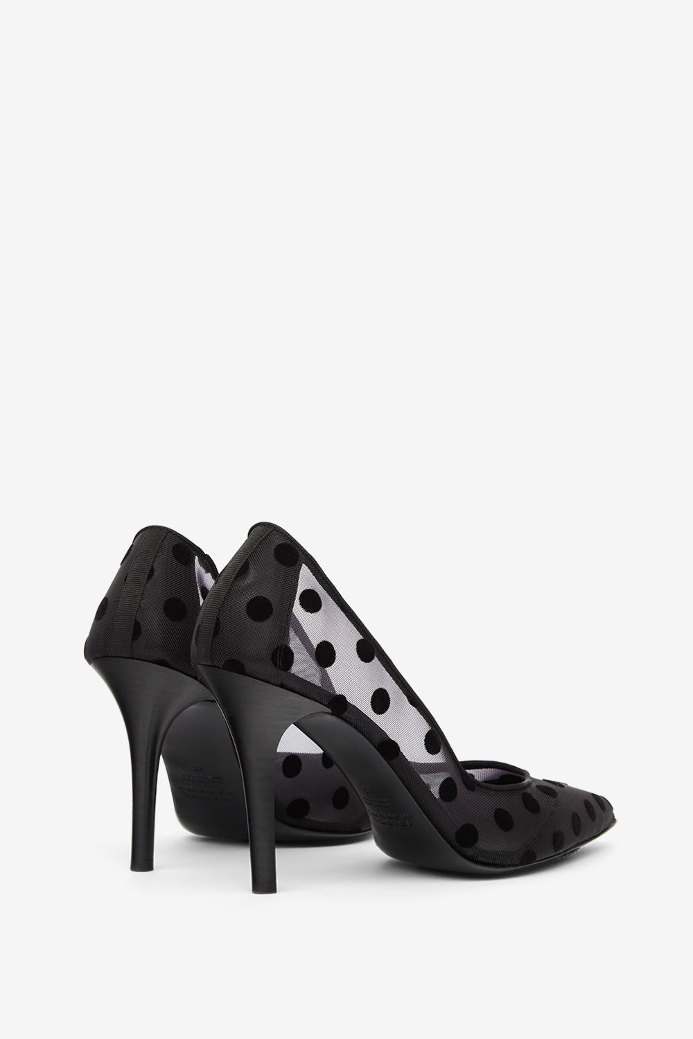 Pristy polka dot tulle pumps - Black - Woman - 2
