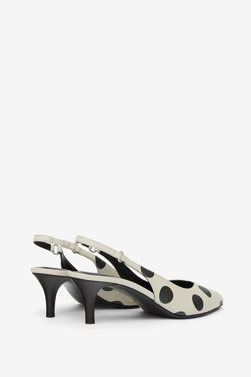Paldo leather polka dot print slingbacks - Beige and black - Woman - 2